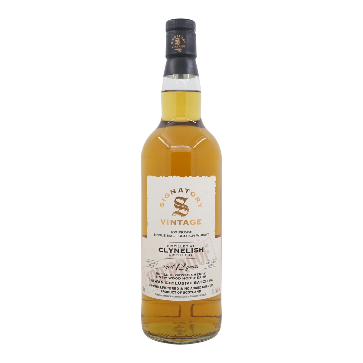 Clynelish 2013/2026 12 Year Old 100 Proof Edition Taiwan Exclusive Batch #4 Signatory Vintage