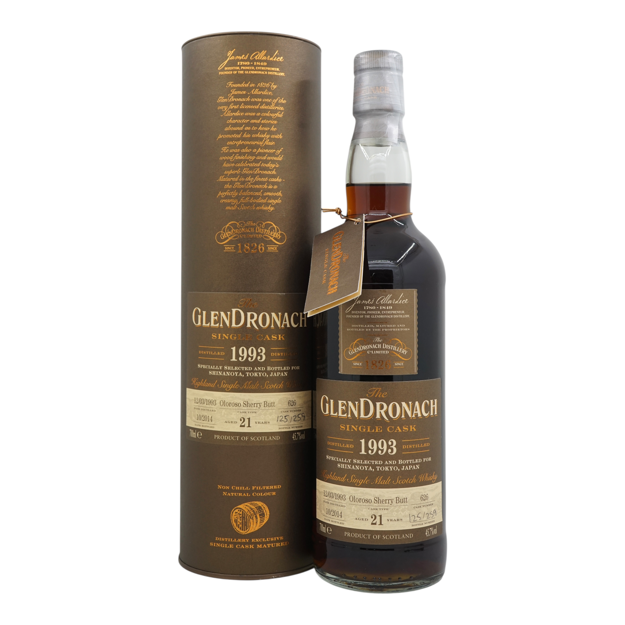 Glendronach 1993/2014 21 Year Old Oloroso Sherry Butt #626