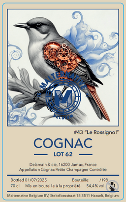 (Pre-Order) Cognac Delamain ‘Lot 62’ – Petite Champagne 54,4%, Malternative Belgium 2025 WHISKYNOTES 92PTS