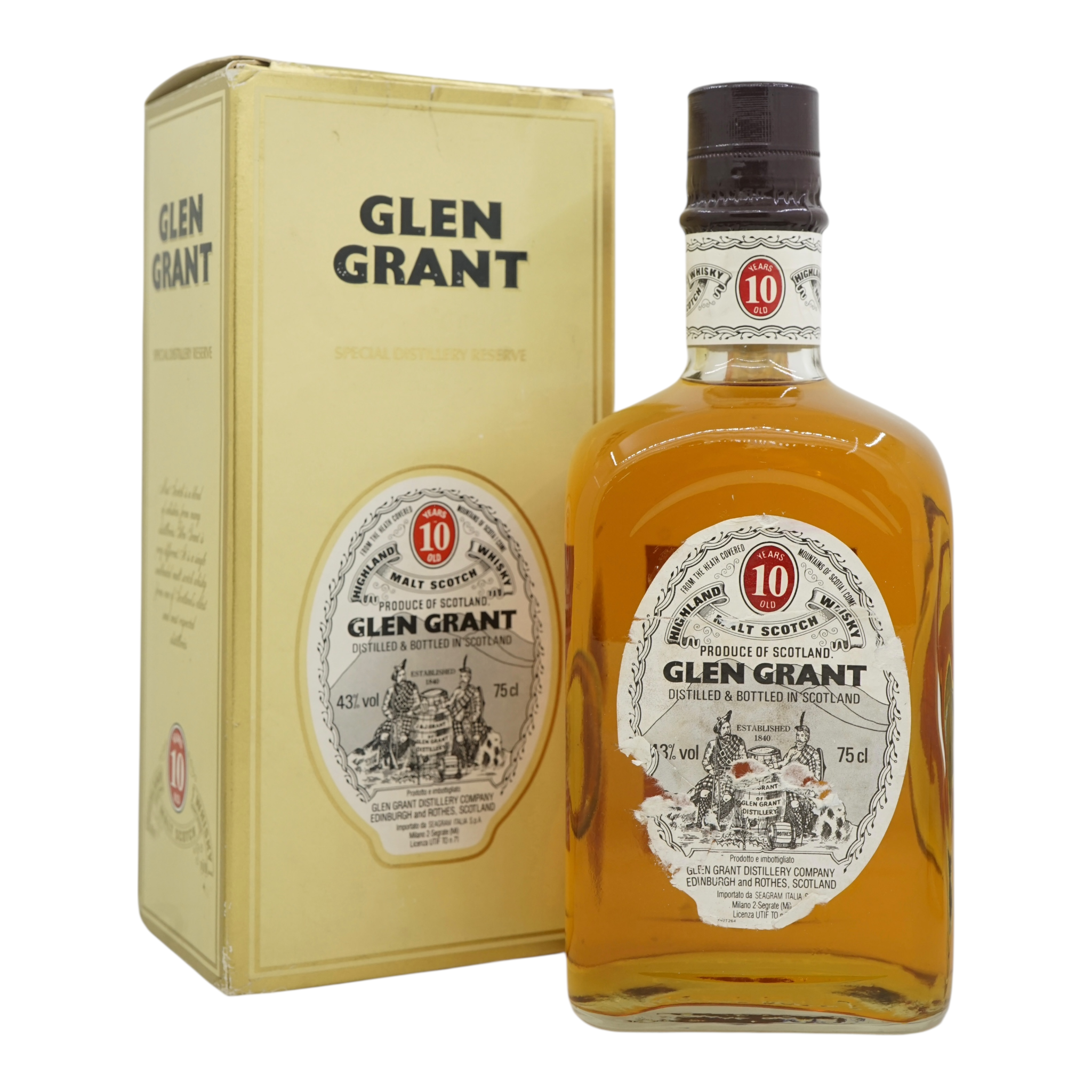 Glen Grant 10 Year Old by Seagram Italia Import 1980s (Label Damaged)