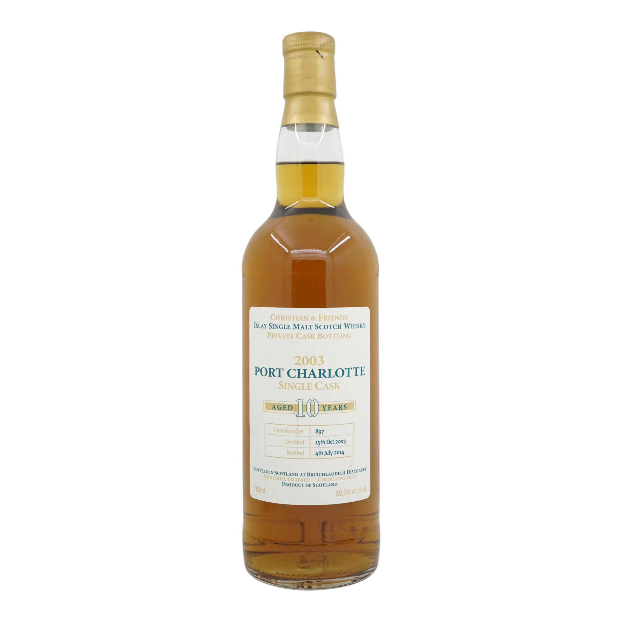 Port Charlotte 2003/2014 10 Year Old Private Cask Bottling Bottled for
Christian & Friends Islay Scotch & more #897