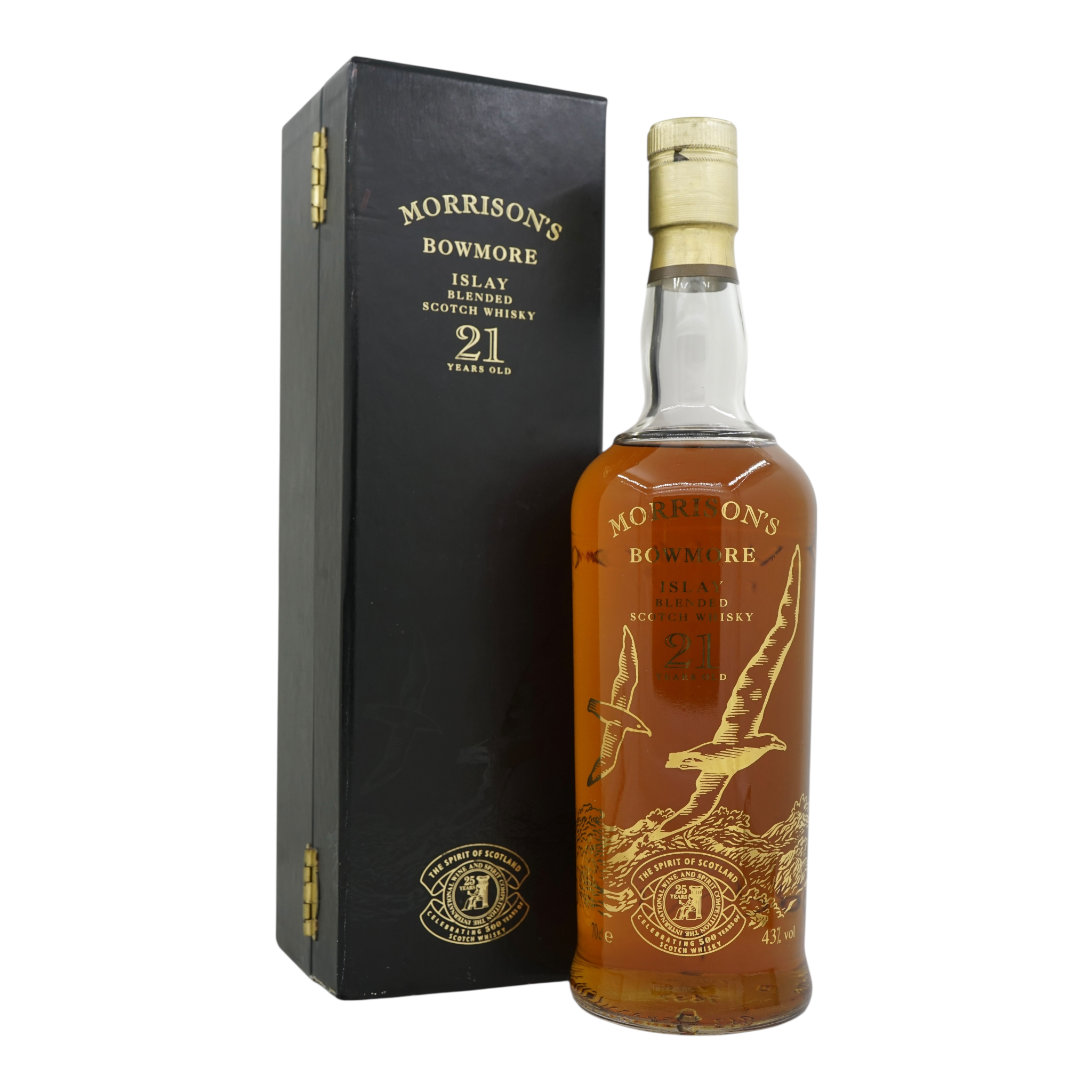 Morrison's Bowmore 21 Year Old Celebrating 500 years of Scotch Whisky - The 25th International (1994 Bottled)