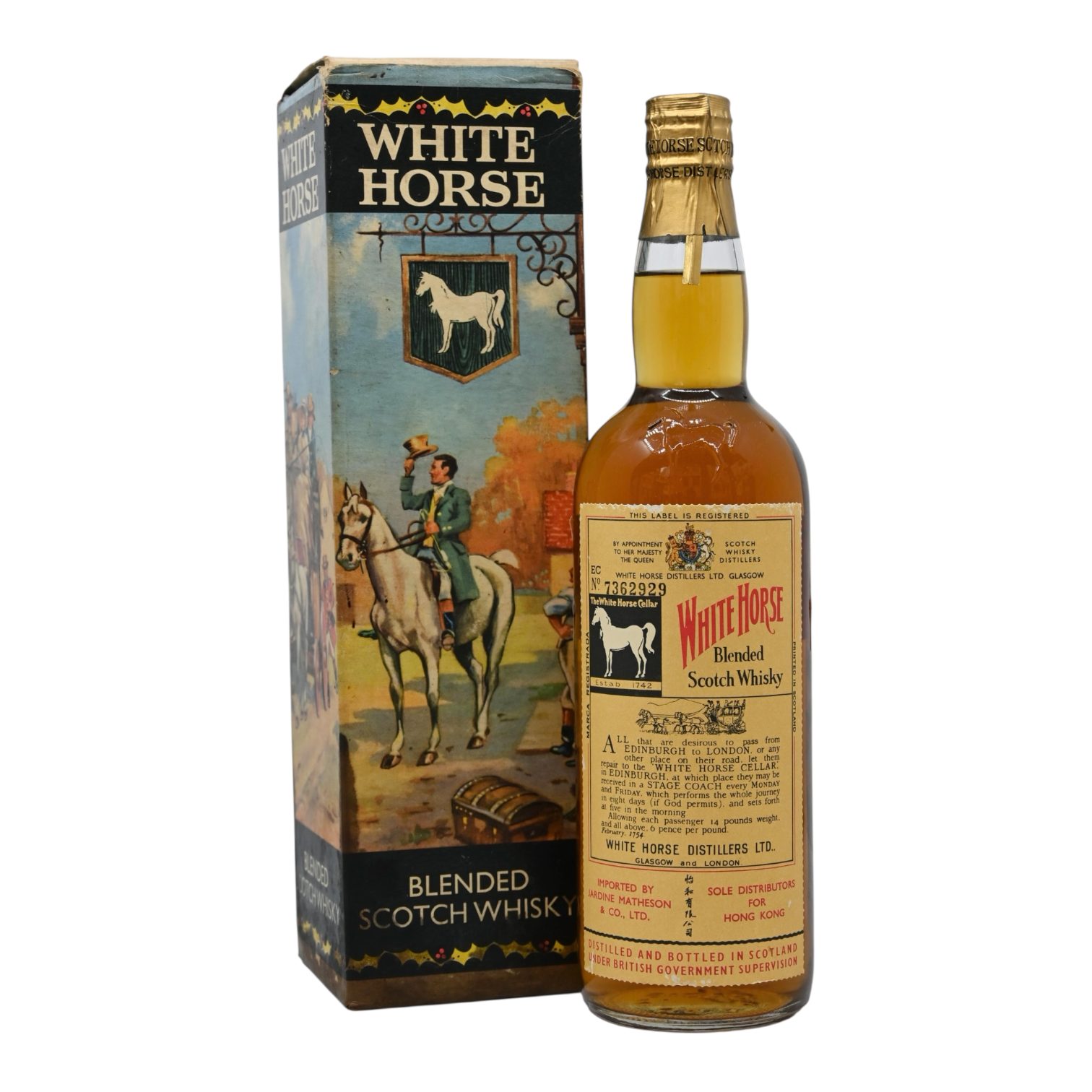 White Horse Blended Scotch Whisky Imported by Jardine Matheson&Co., Ltd. 1950s