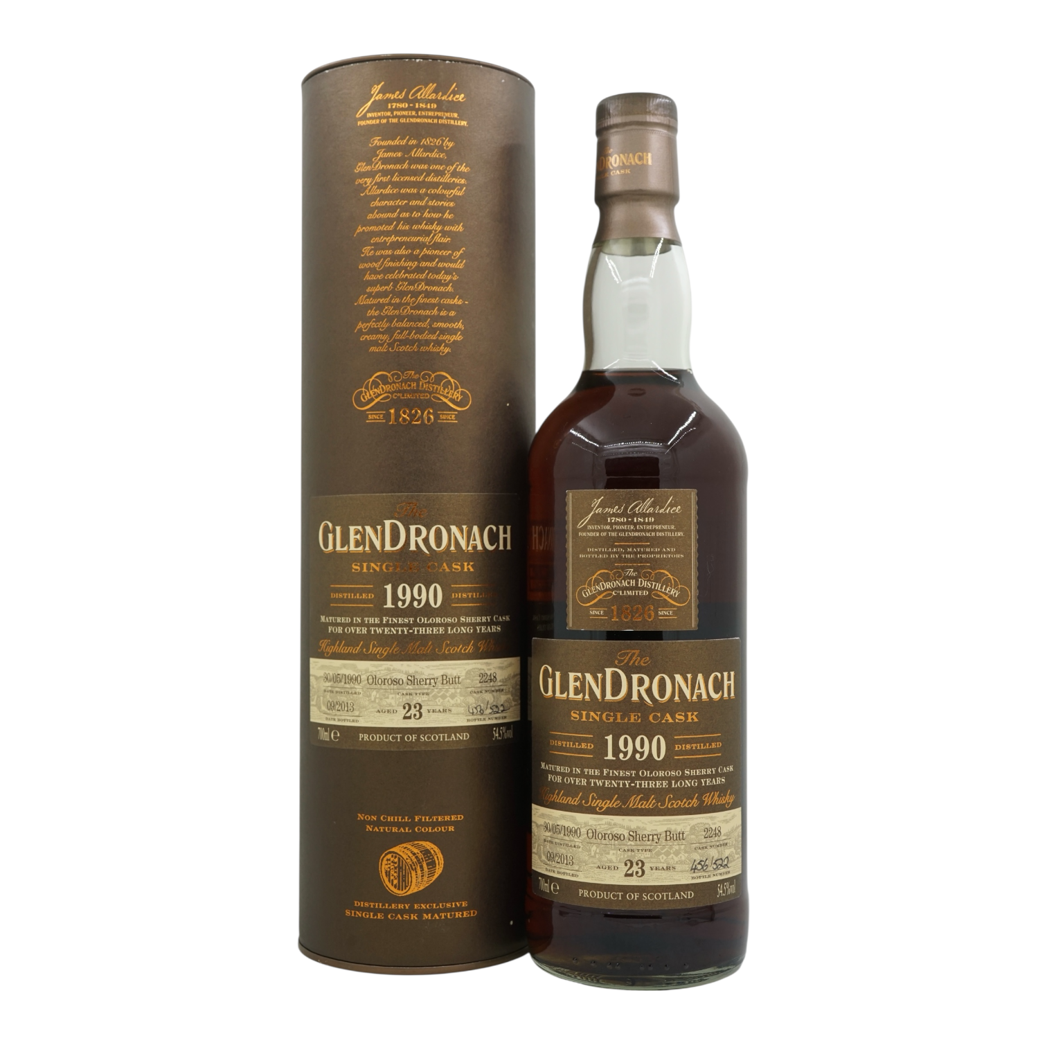 Glendronach 1990/2013 23 Year Old Oloroso Sherry Butt #2248