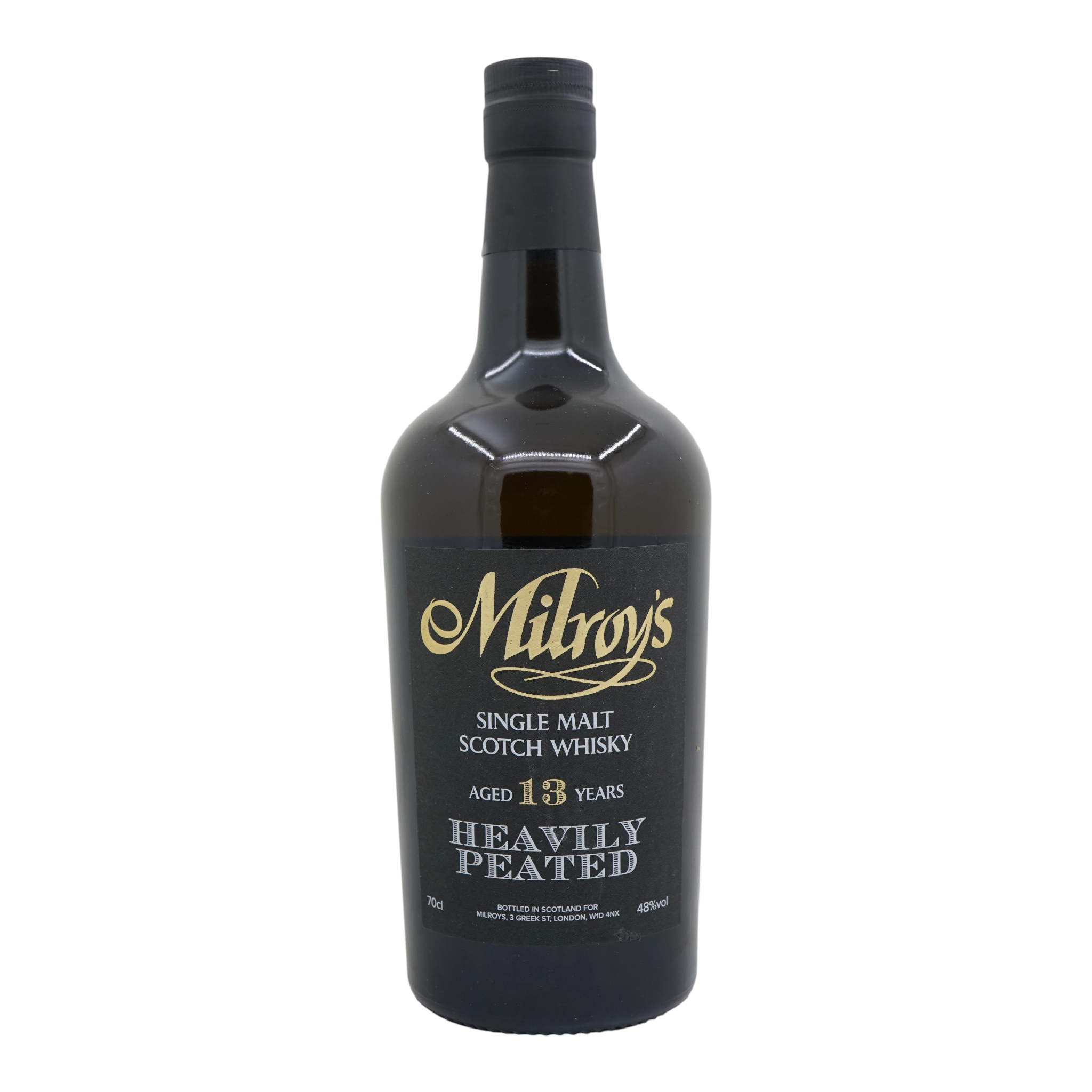 Single Malt Scotch Whisky 13 Year Old Heavily Peated Milroy's of Soho