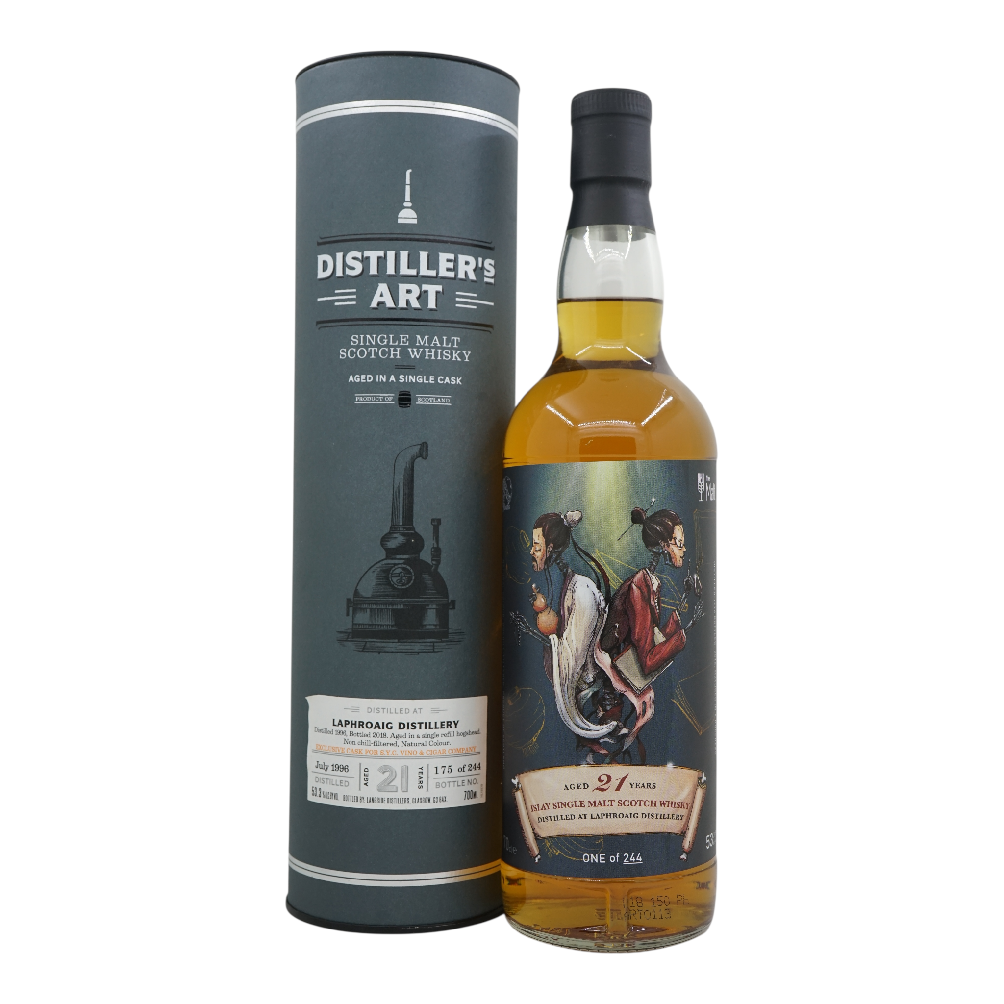 Laphroaig 1996/2018 21 Year Old Distiller's Art Bottled for The Malt and Placebo Langside Distillers #HL16979