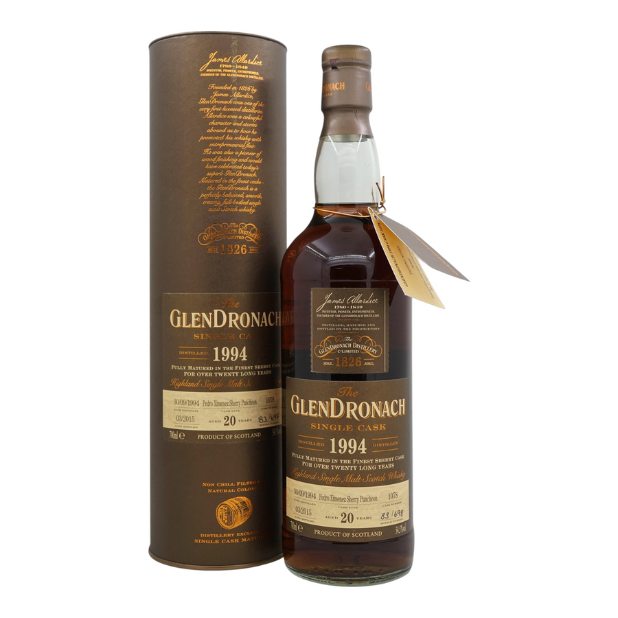 Glendronach 1994/2015 20 Year Old Pedro Ximénez Sherry Puncheon #1078