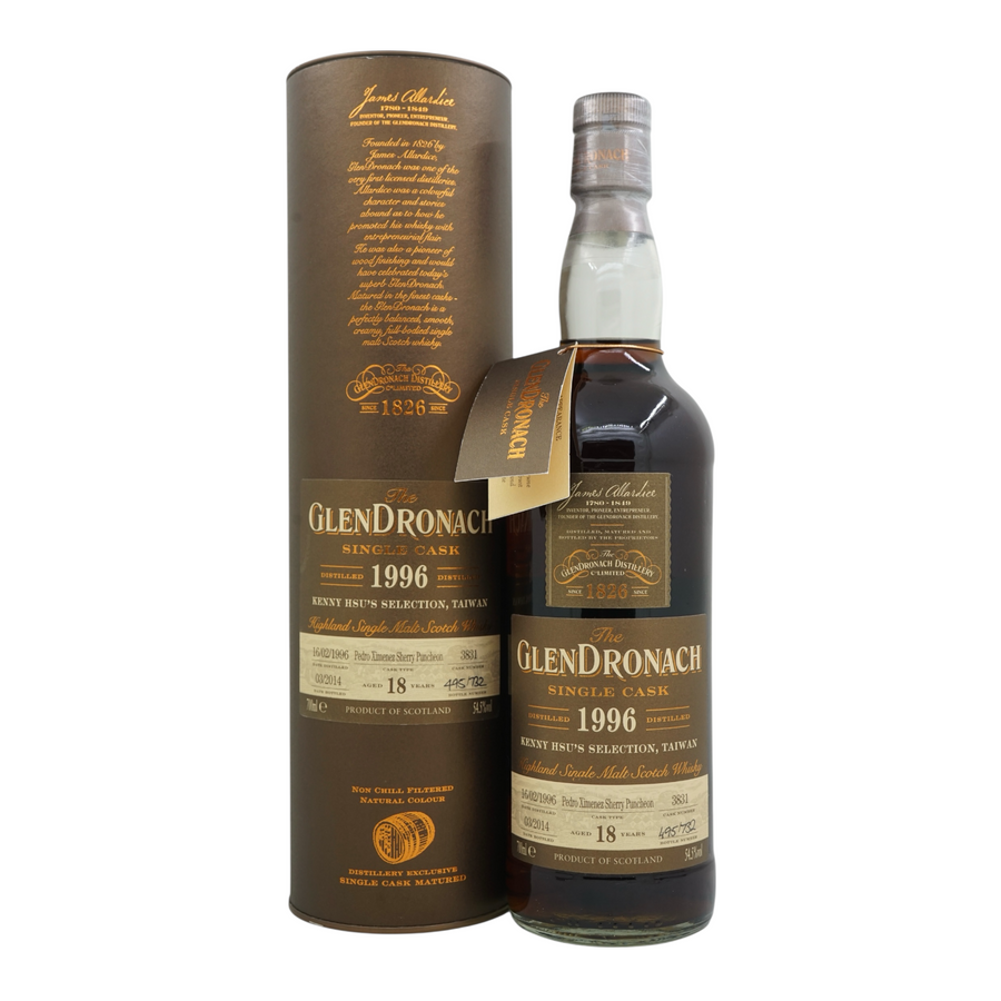 Glendronach 1996/2014 18 Year Old Pedro Ximenez Sherry Puncheon #3831
