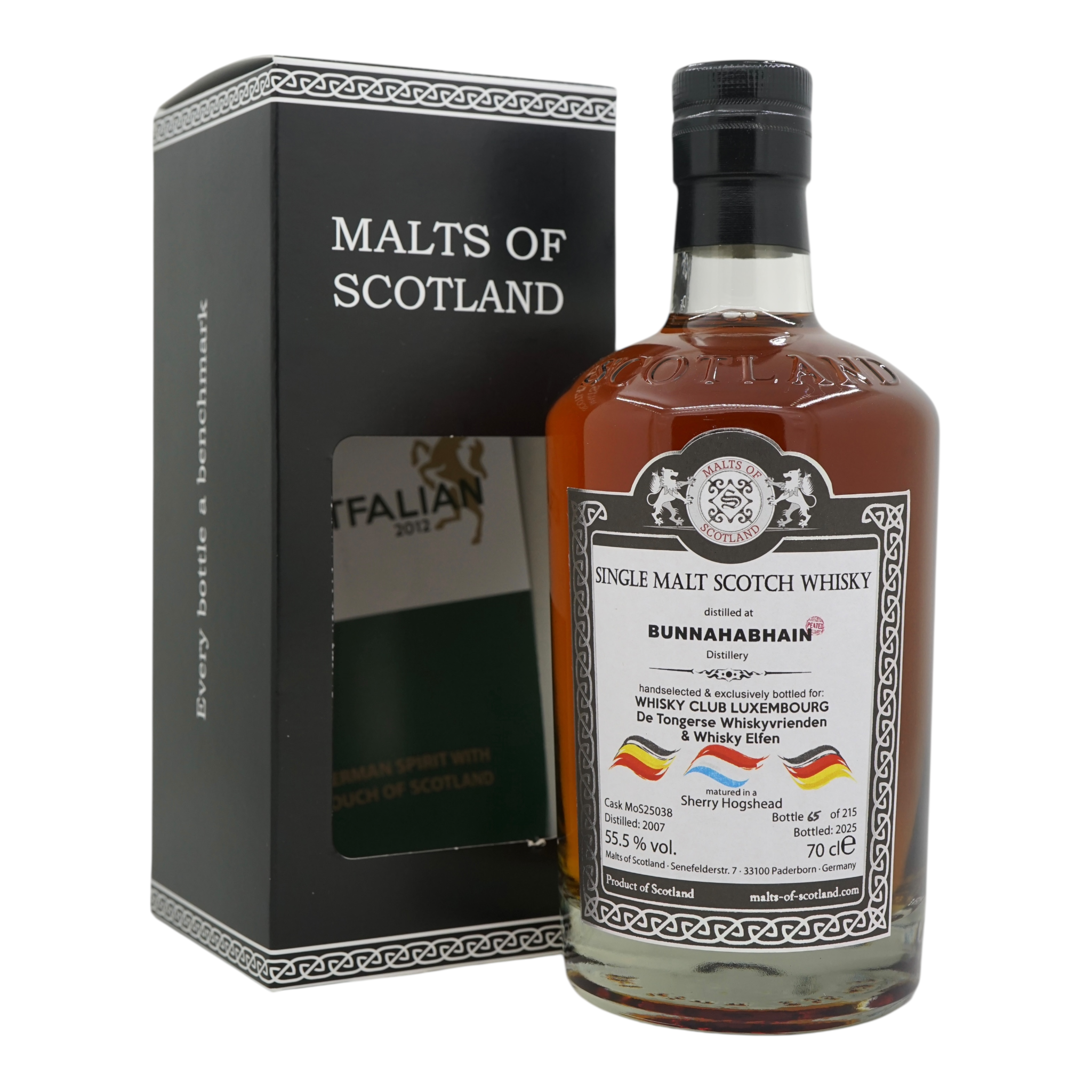 Bunnahabhain 2007/2025 Bottled for
Whisky Club Luxembourg / De Tongerse Whiskyvrienden / Whisky Elfen Malts of Scotland #MoS 25038