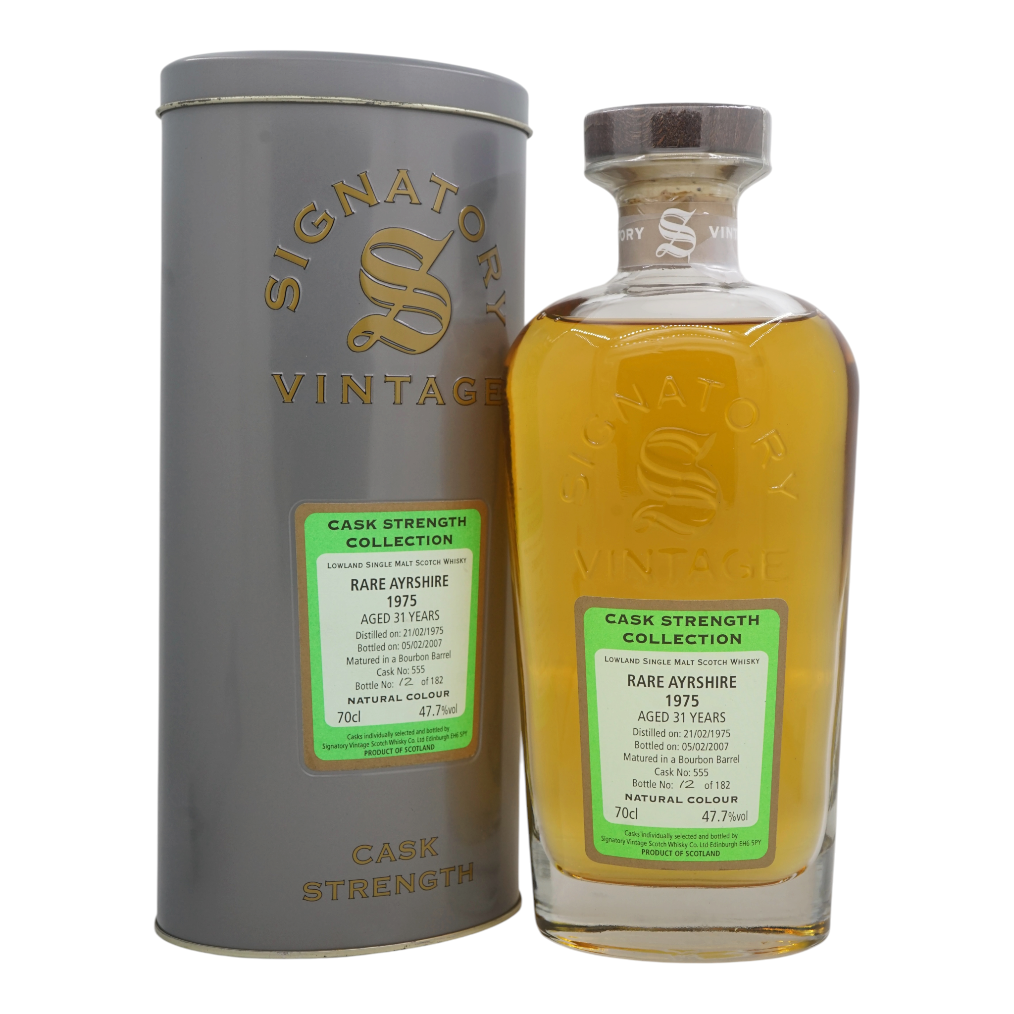 Rare Ayrshire(Ladyburn) 1975/2007 31 Year Old Cask Strength Collection Signatory Vintage #555