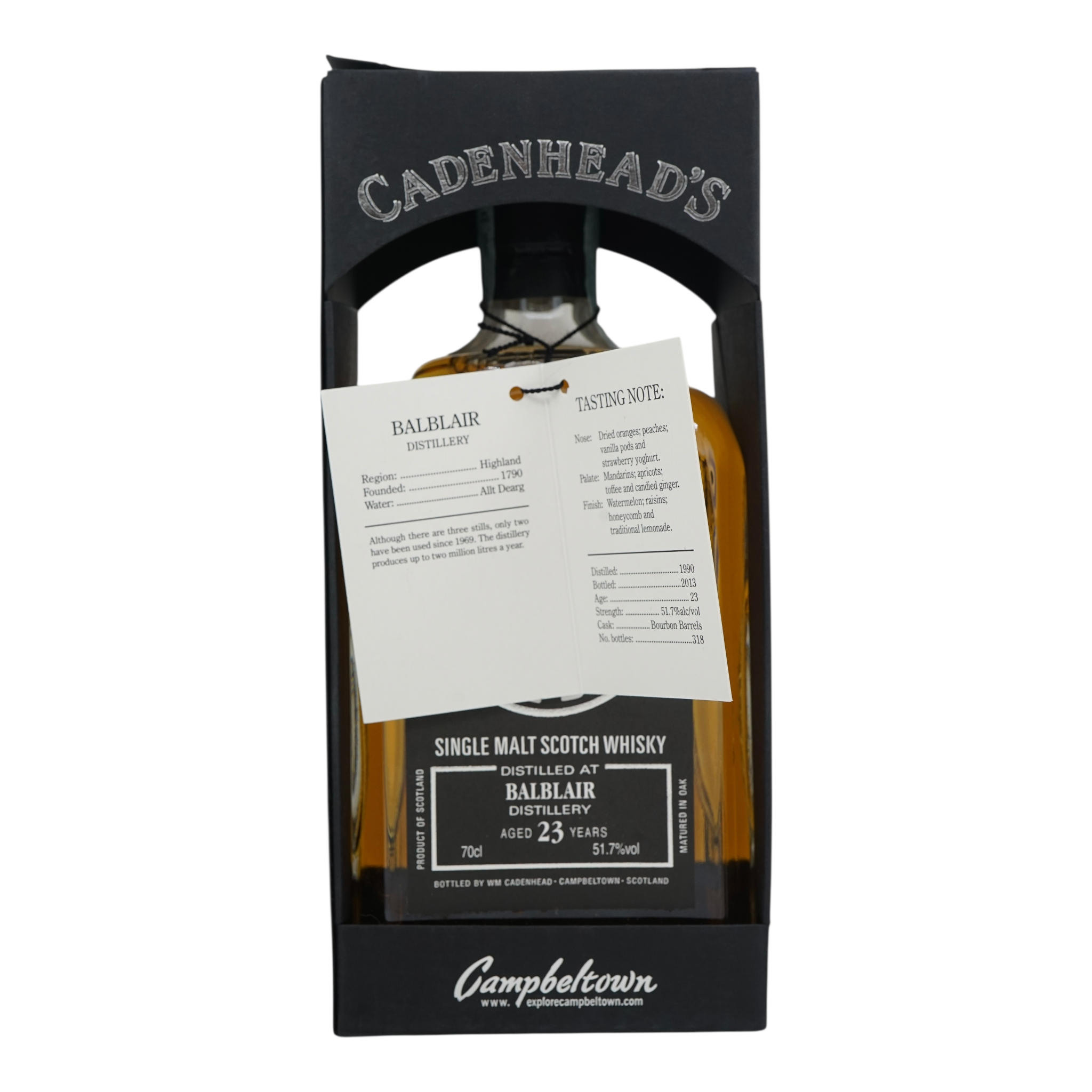 Balblair 1990/2013 23 Year Old Small Batch Cadenhead's 51.7%