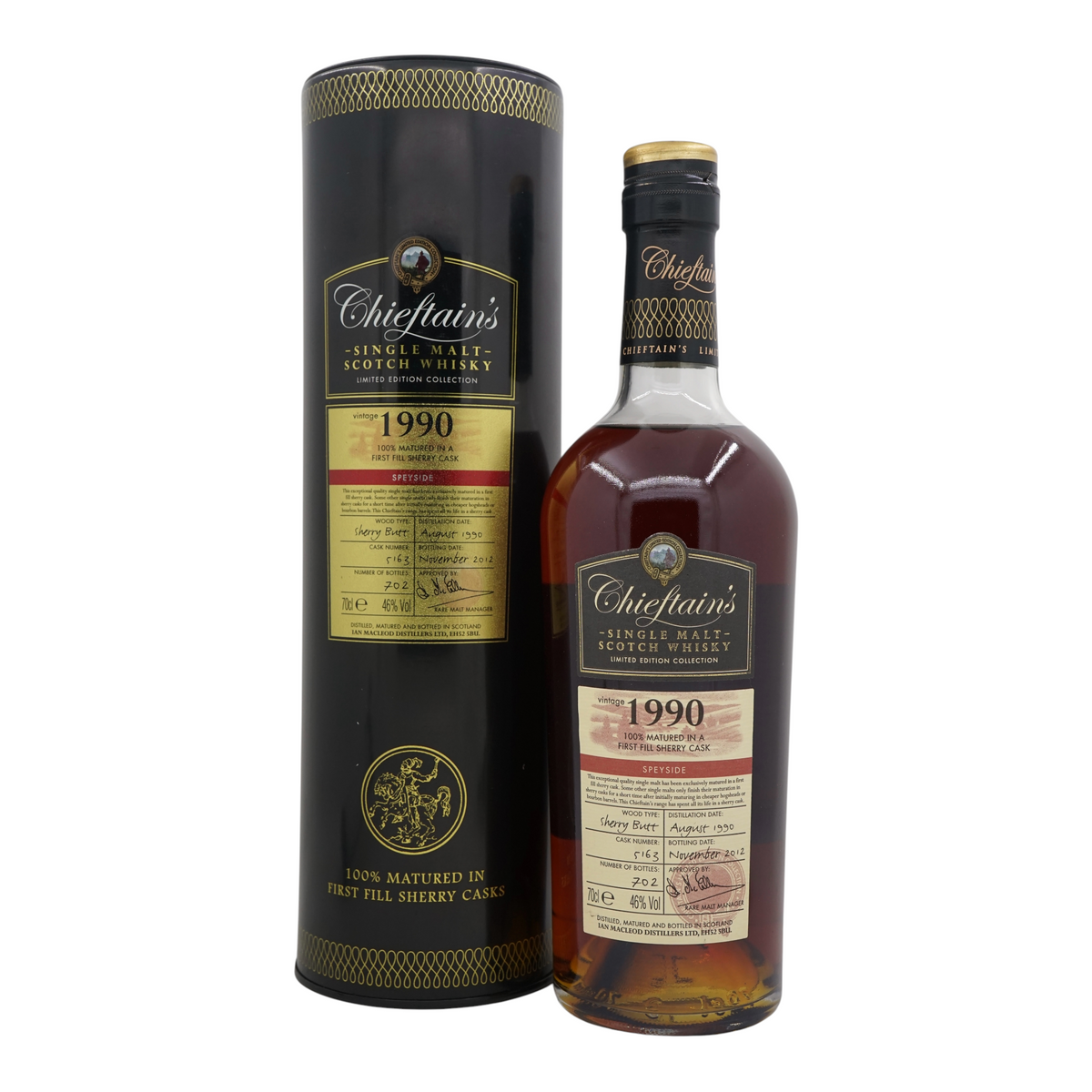 Speyside 1990/2012 Sherry Butt Chieftain #5163 46%