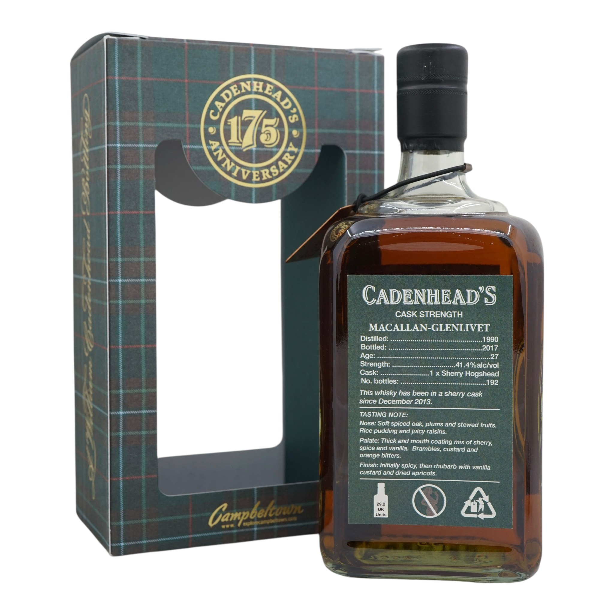 Macallan 1990/2017 27 Year Old Cadenhead's 175th Anniversary 41.4%