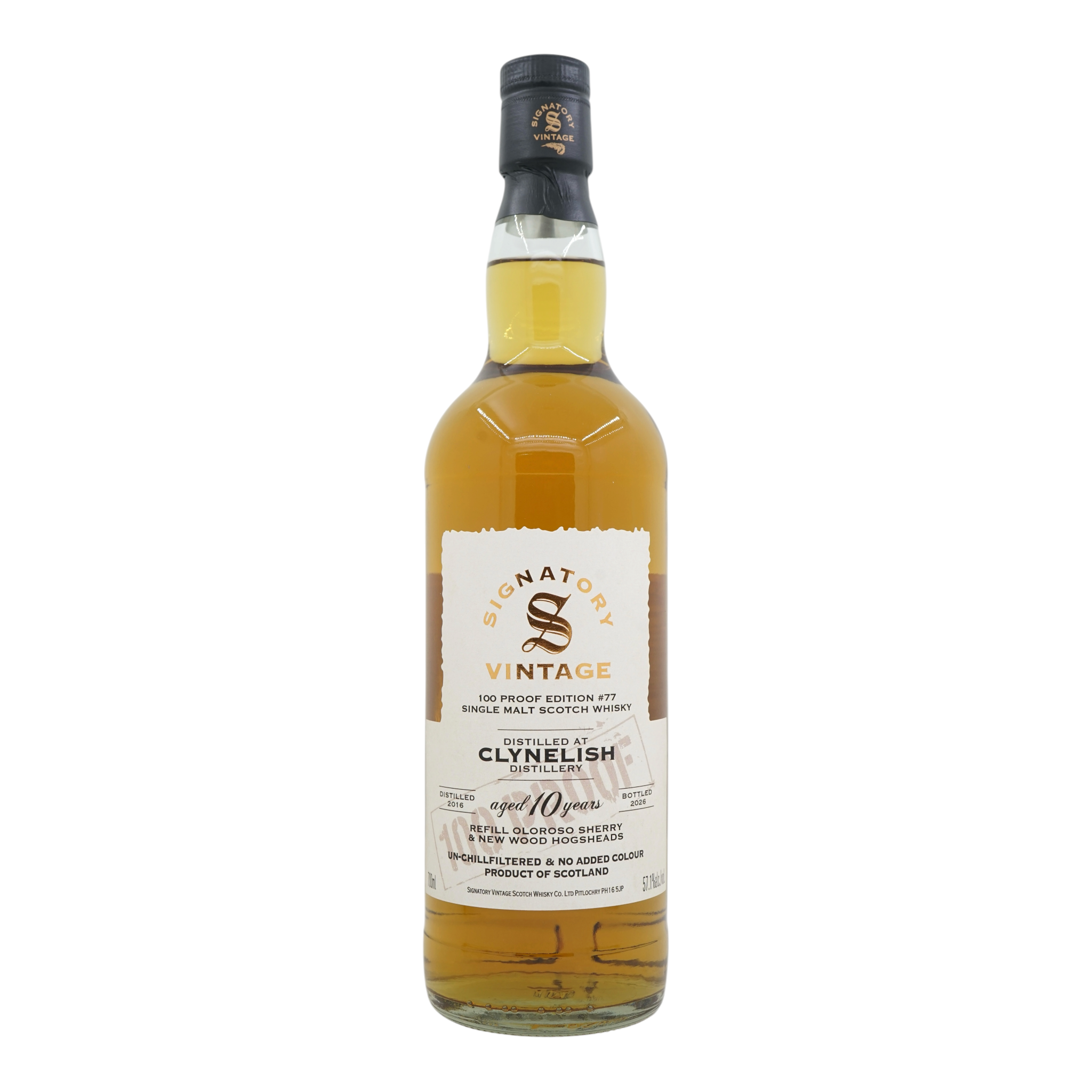 Clynelish 2016/2026 10 Year Old 100 Proof Edition #77 Signatory Vintage
