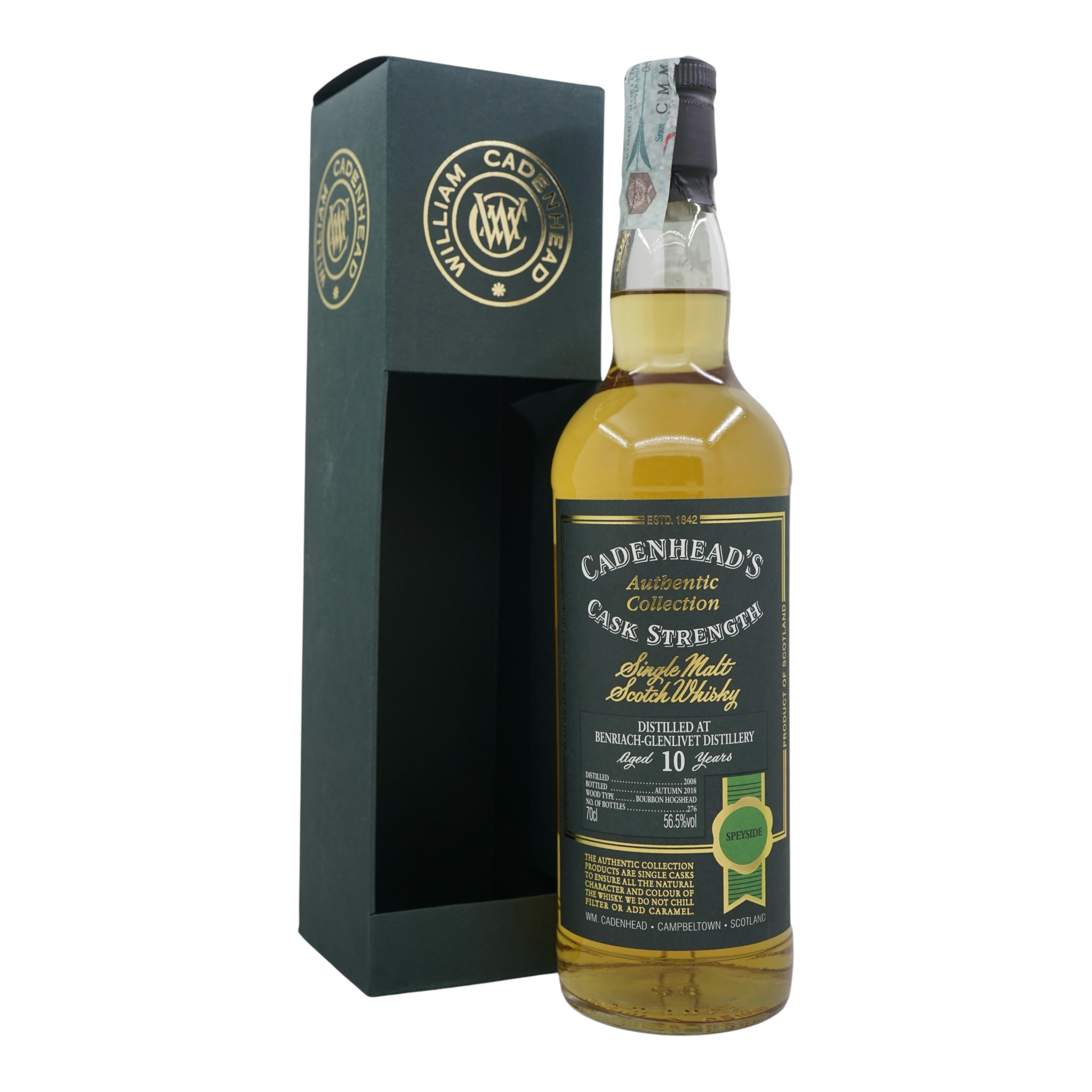 Benriach 2008/2018 10 Year Old Authentic Collection Cadenhead's 56.5%