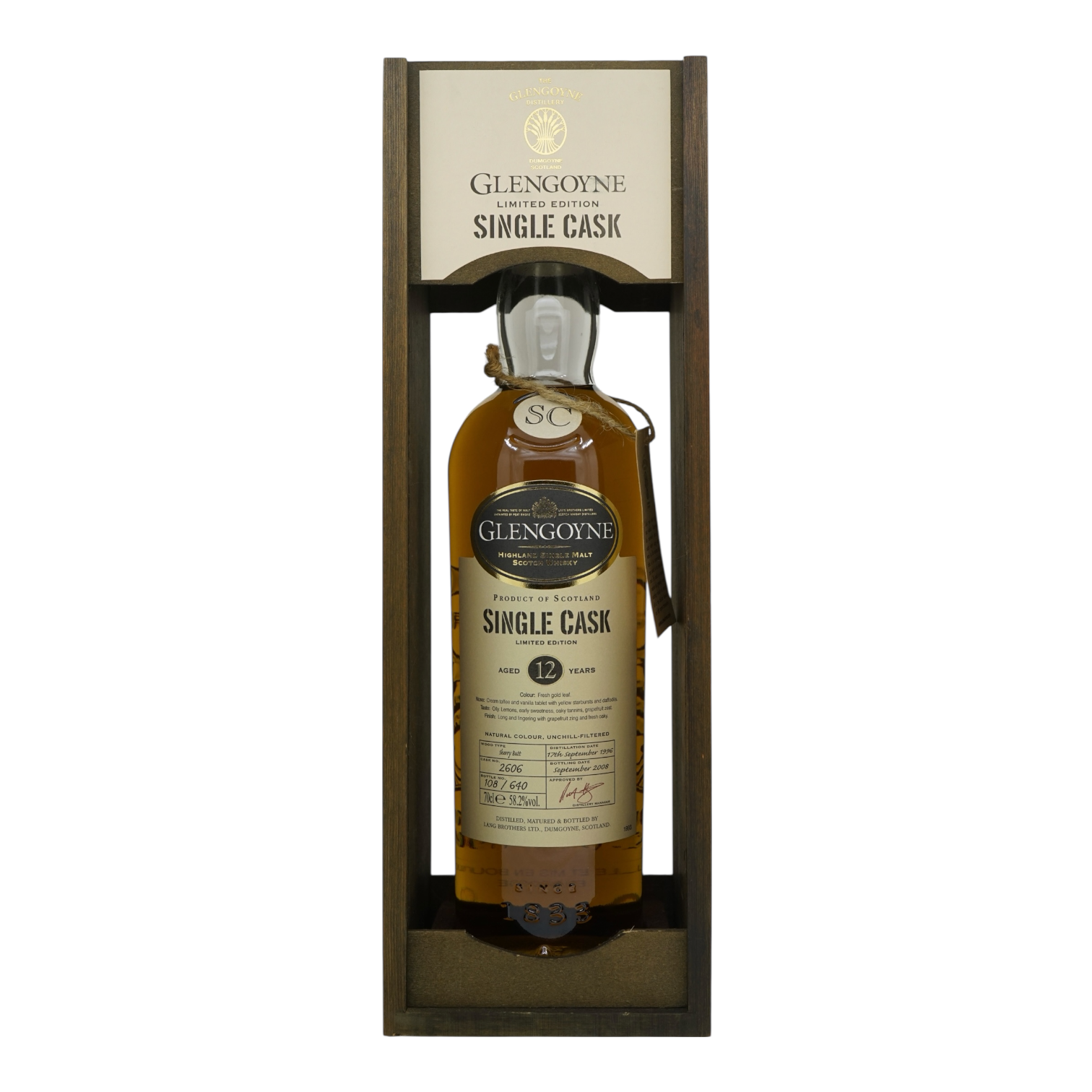 Glengoyne 1996/2008 12 Year Old Single Cask Sherry Butt #2606