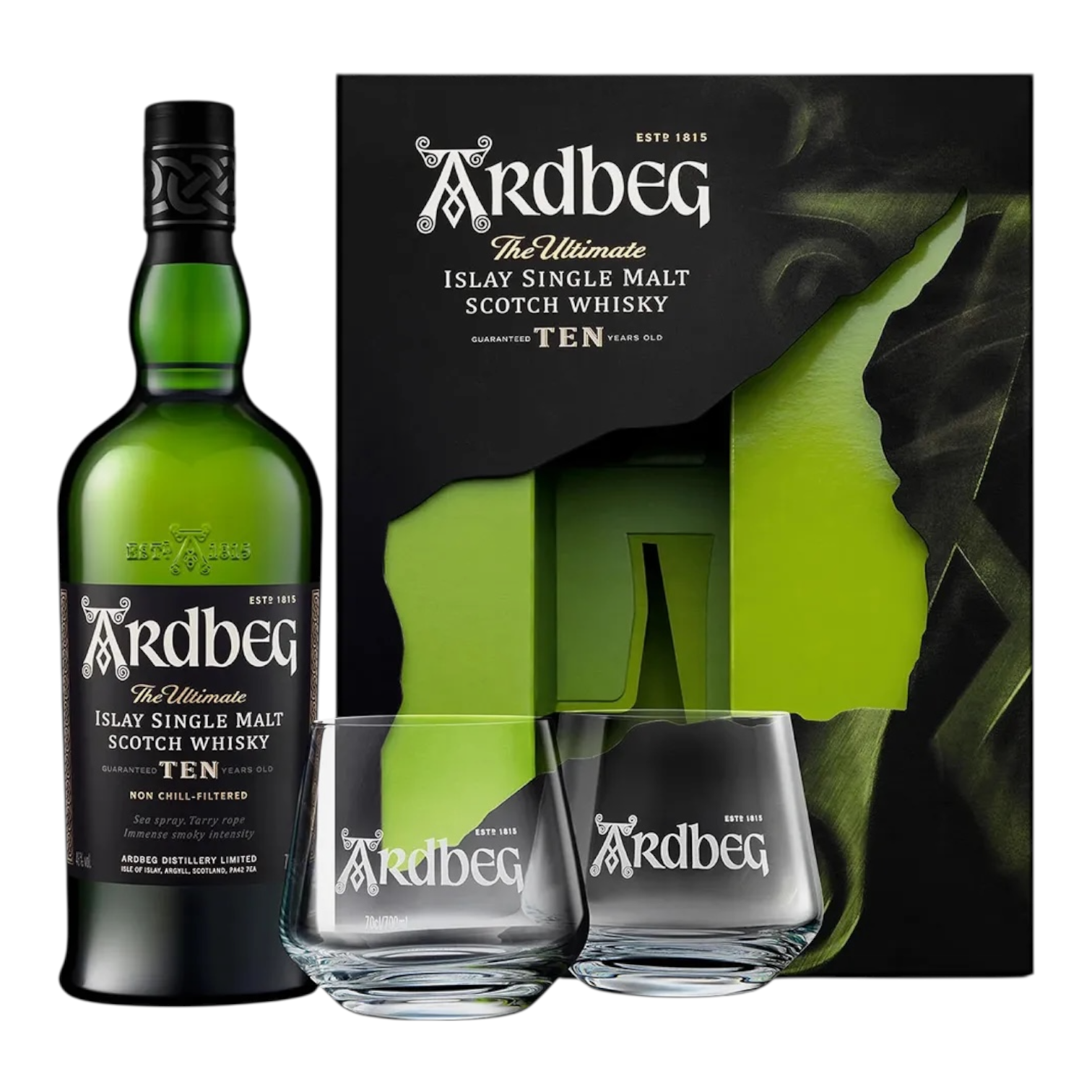 Ardbeg Ten Gift Set w/ two glass