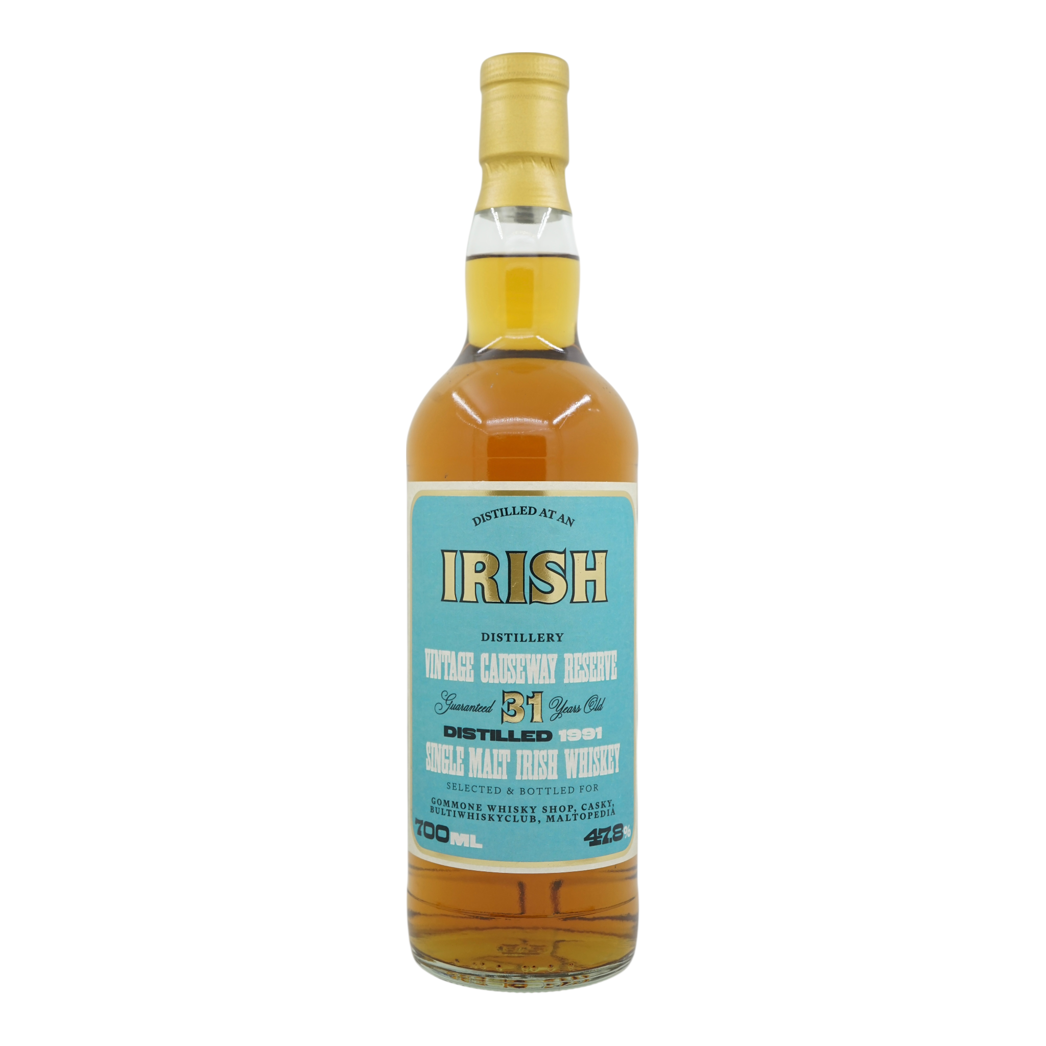 Irish Single Malt 1991 31 Year Old Vintage Causeway Reserve - Casky,Bultiwhiskyclub,Maltopedia & Gommone Whisky Shop 47.8%