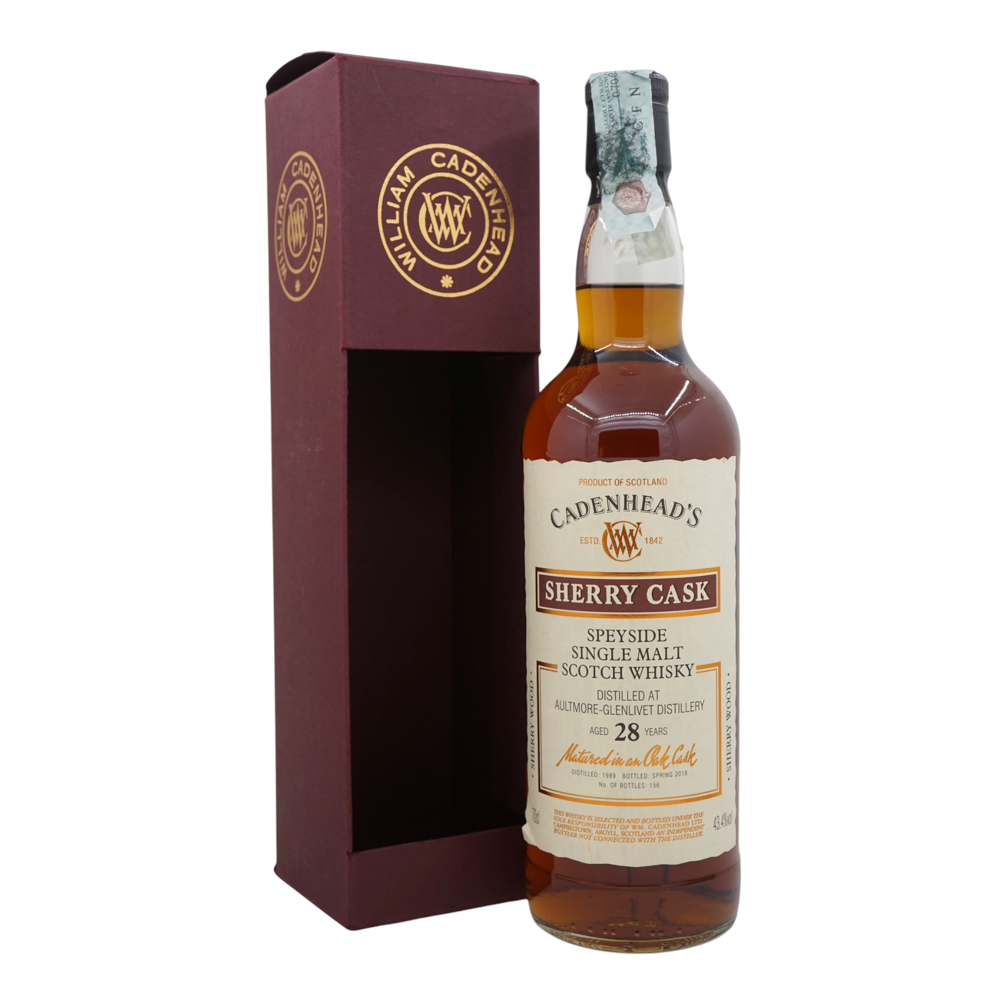 Aultmore 1989/2018 28 Year Old Wood Range - Sherry Cask Cadenhead's 43.4%