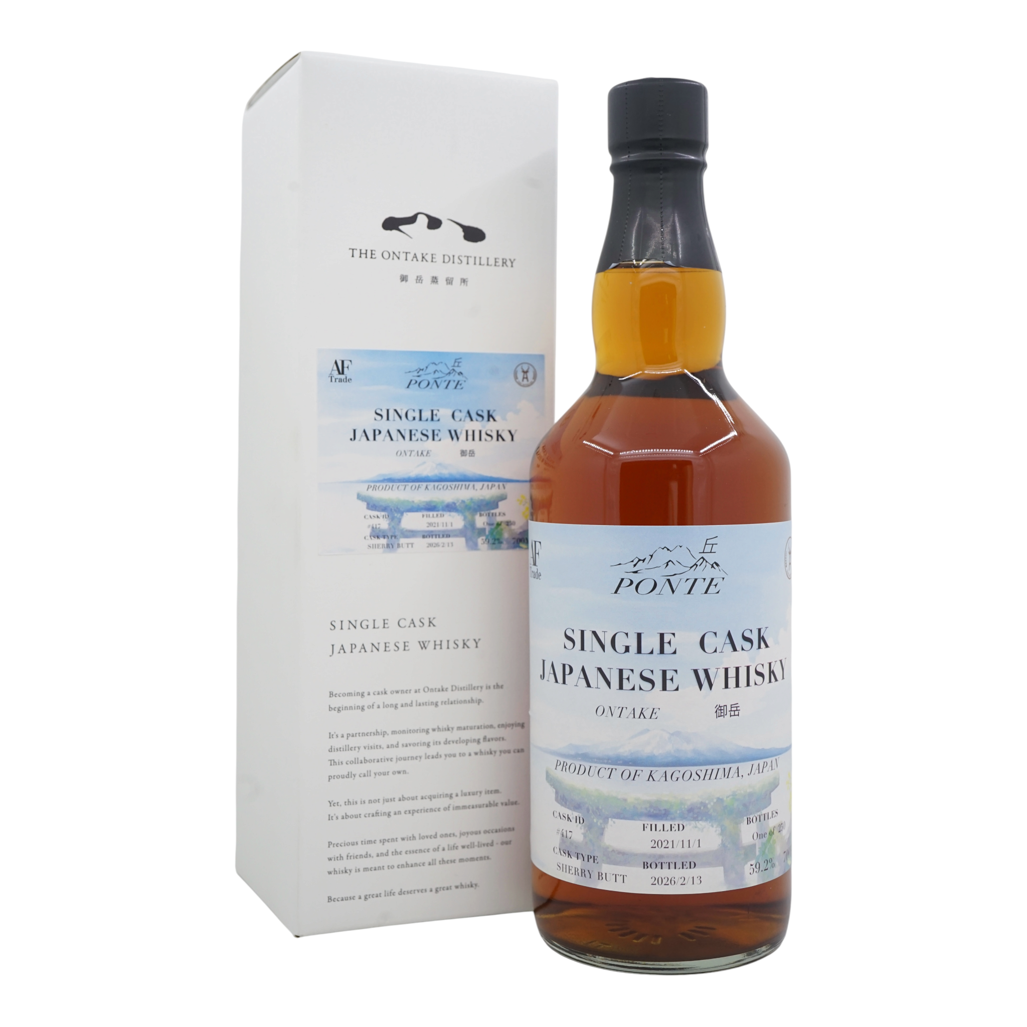 Ontake 2021/2026 4 Year Old Single Cask Bottled for AF Trade Limited, Antelope #417