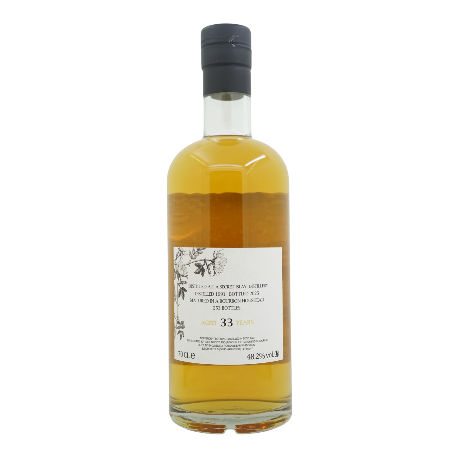 A Secret Islay Distillery 1991/2025 33 Year Old White Label Sansibar