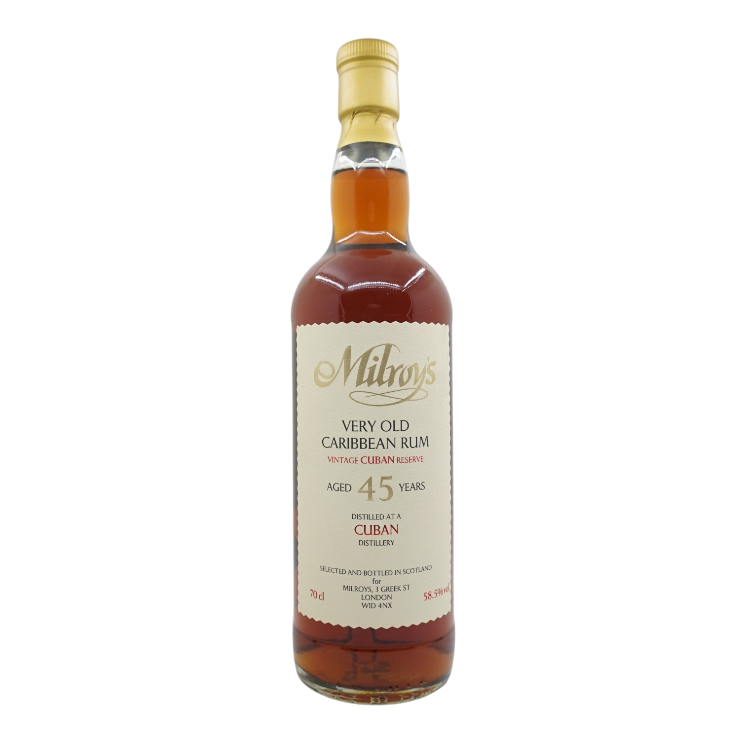 Milroy's Vintage Reserve Cuban Rum 1978 45 Year Old