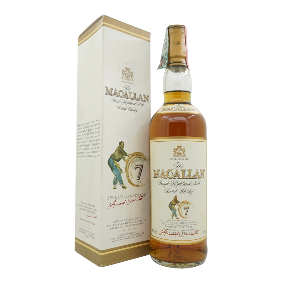 Macallan 7 Year Old 'The Macallan' neck label 1990s