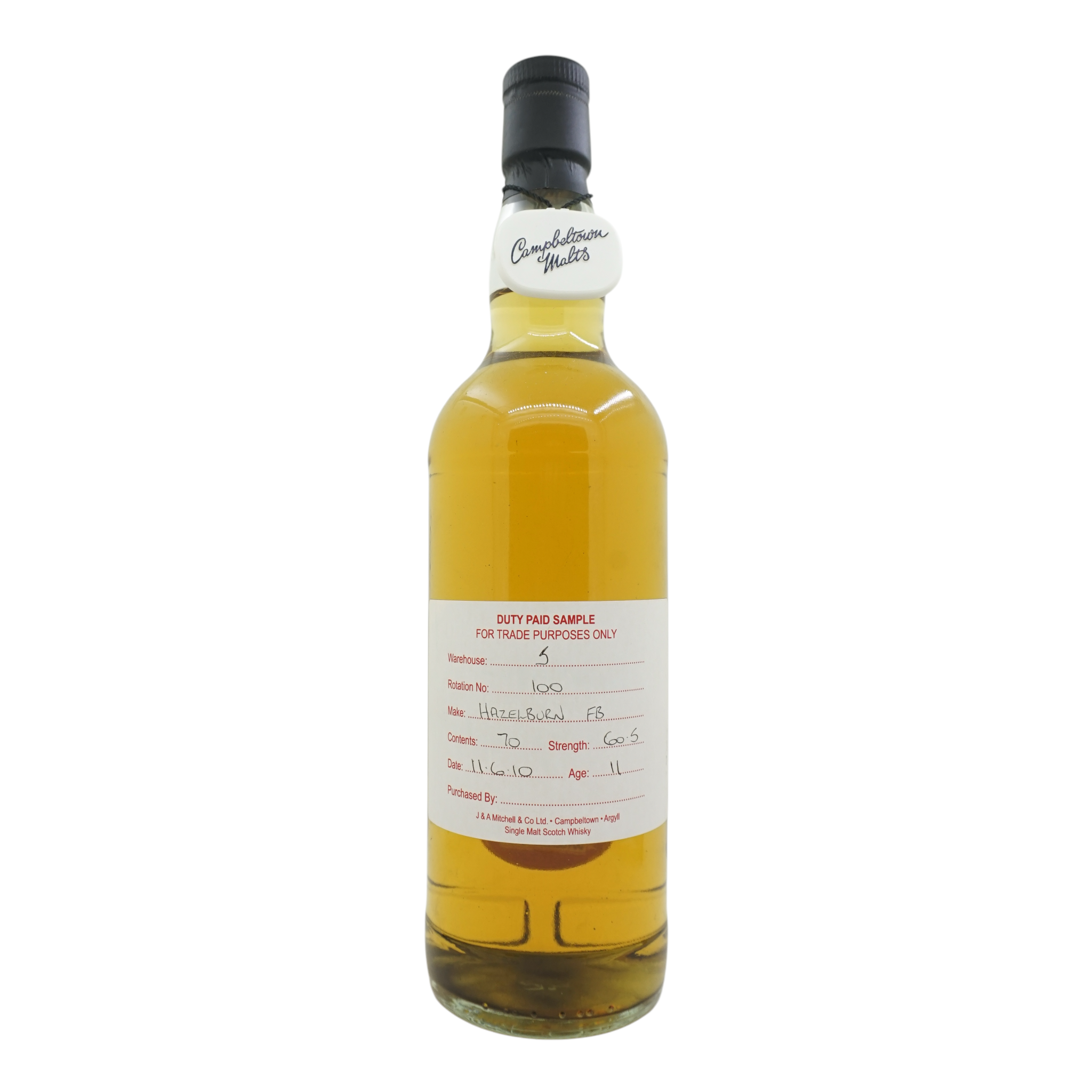 Hazelburn 2010/2022 11 Year Old Duty Paid Sample - For Trade Purposes Only 60.5%