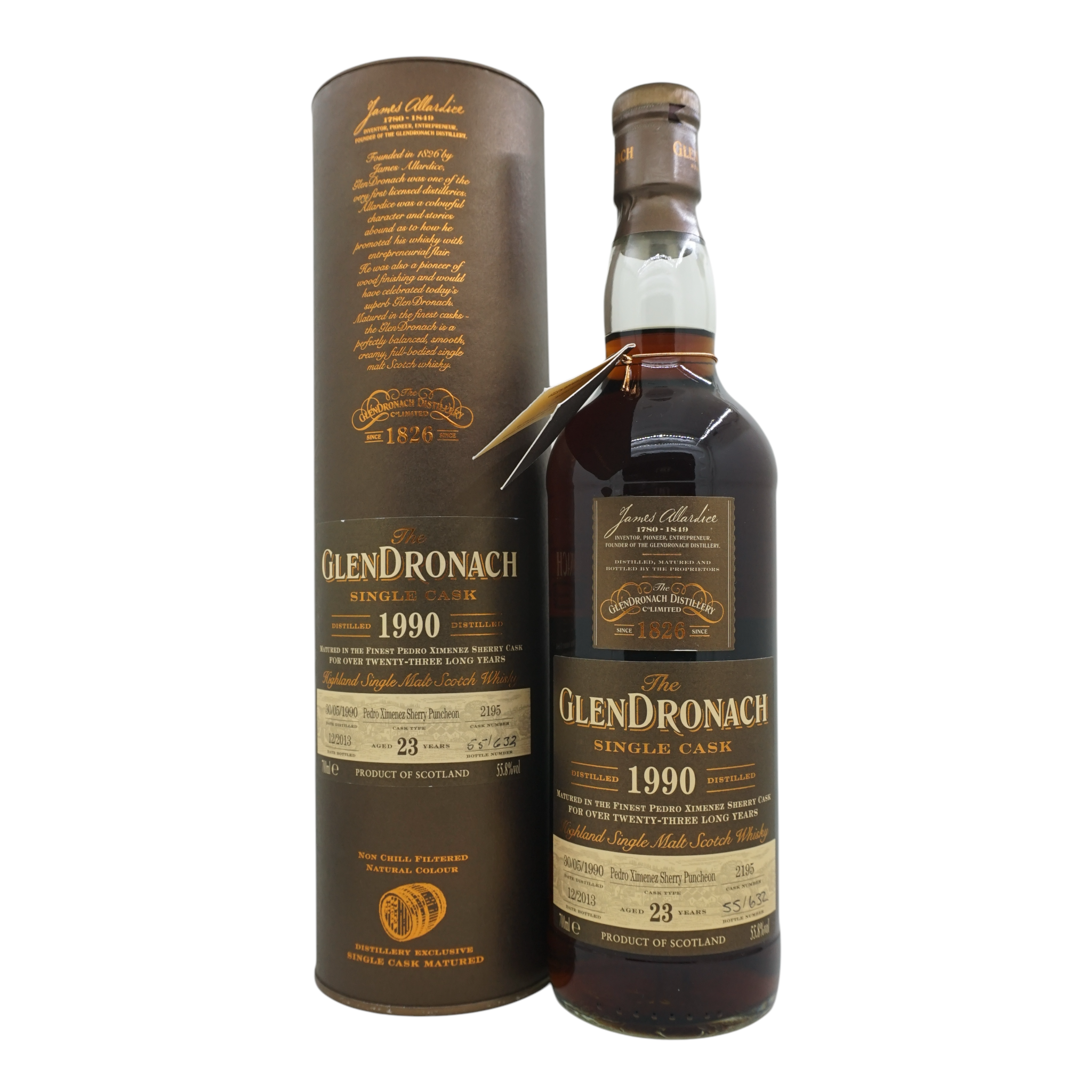 Glendronach 1990/2013 23 Year Old Pedro Ximenez Sherry Puncheon #2195