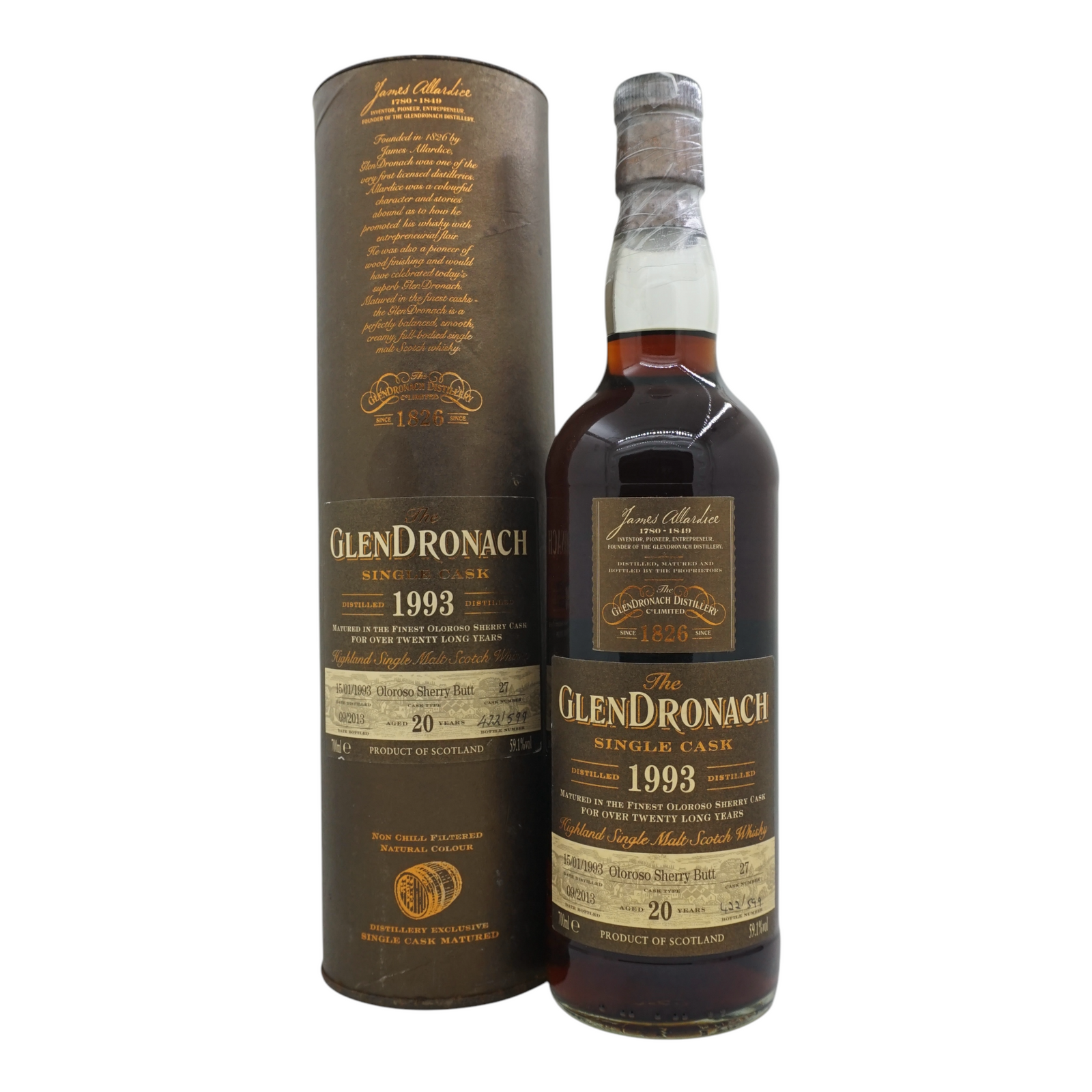 Glendronach 1993/2013 20 Year Old Oloroso Sherry Butt #27