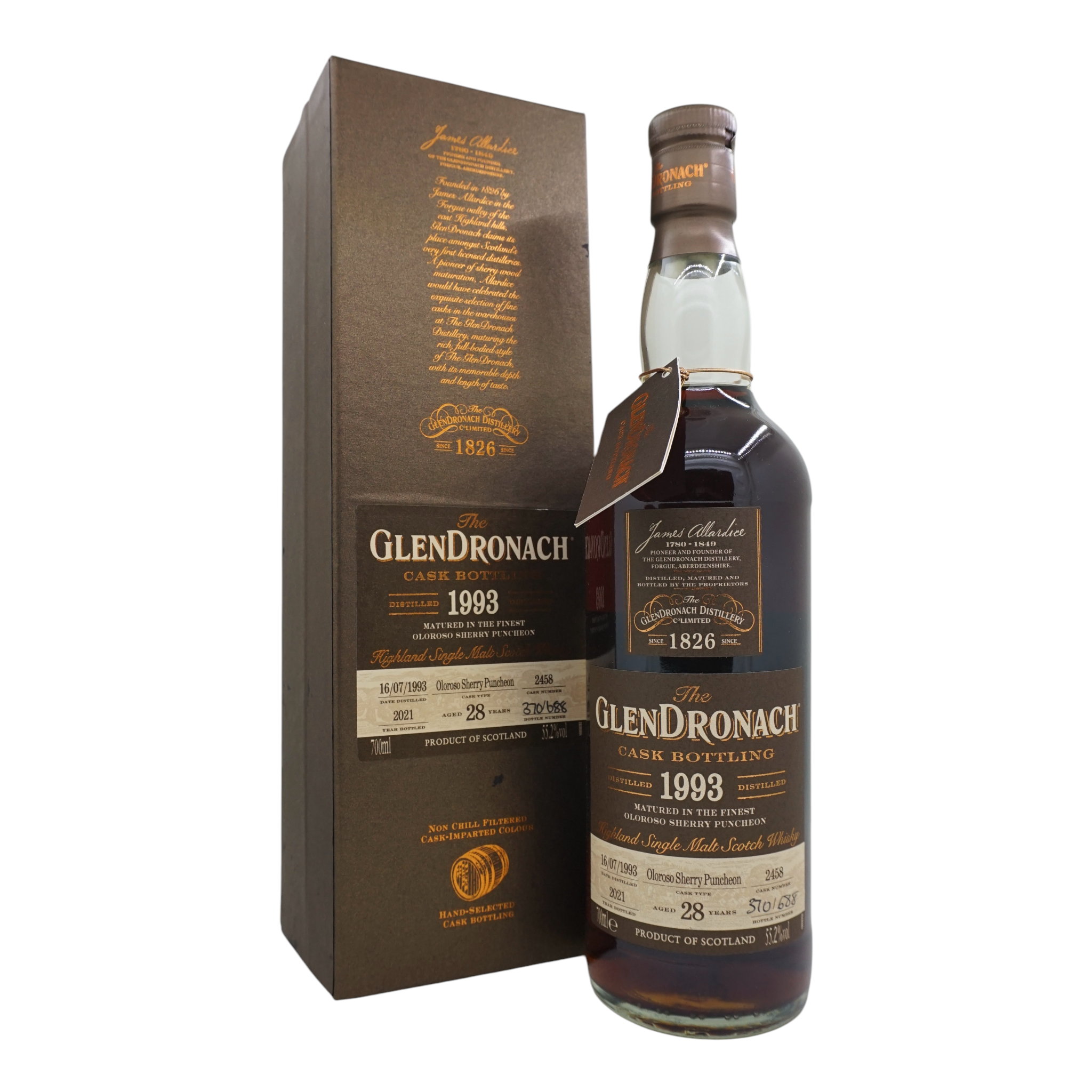 Glendronach 1993/2021 28 Year Old Oloroso Sherry Puncheon #2458