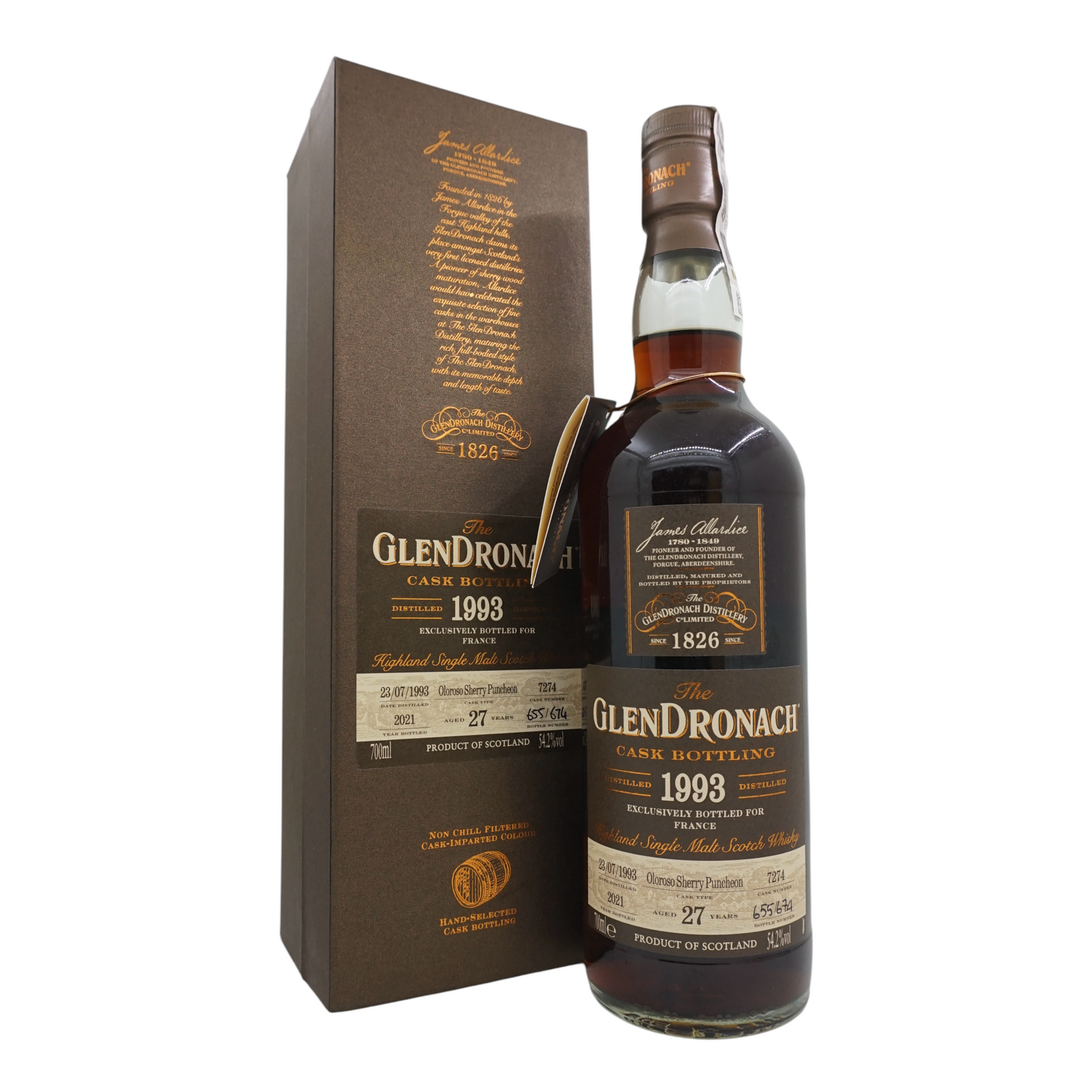 Glendronach 1993/2021 27 Year Old Oloroso Sherry Puncheon #7274