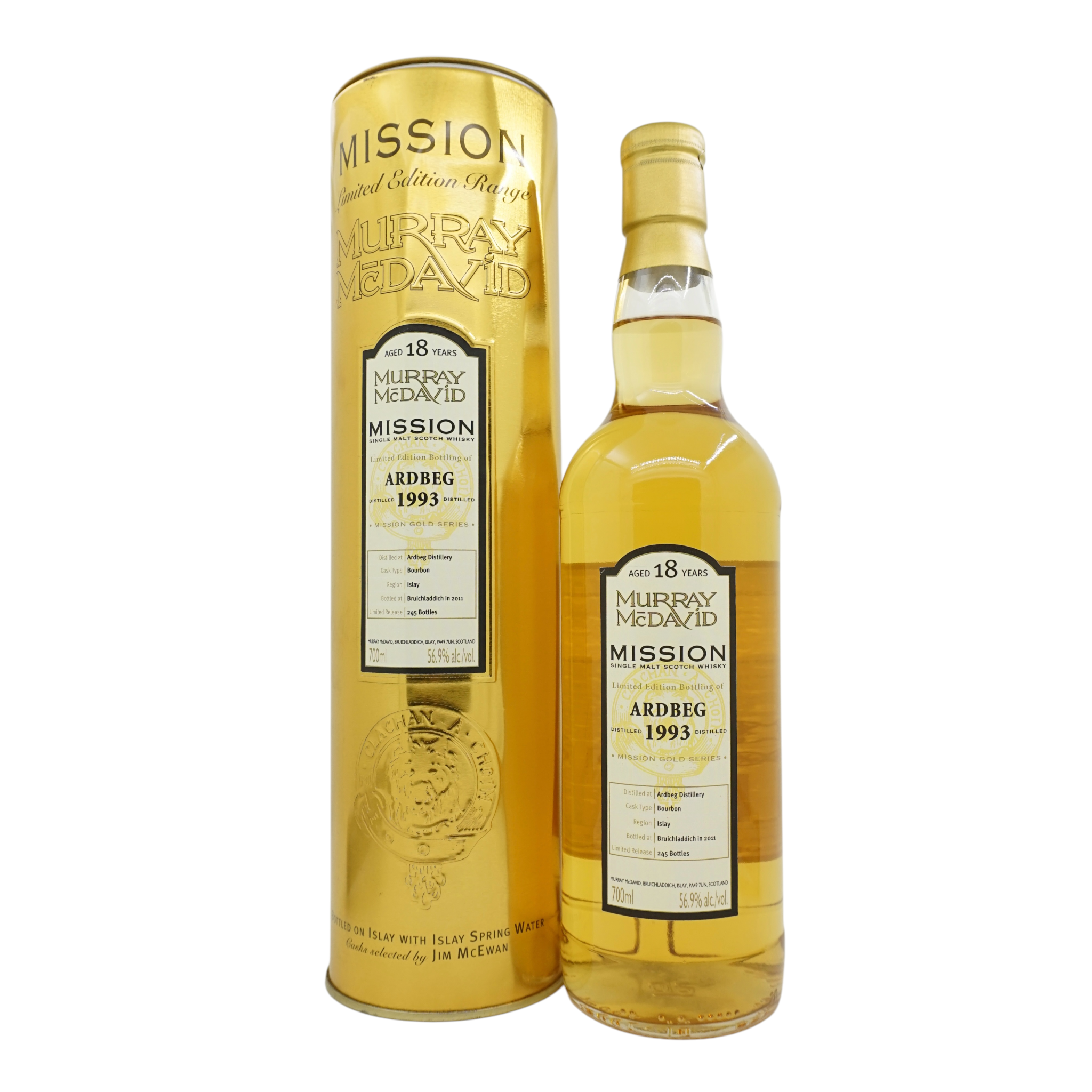 Ardbeg 1993/2011 18 Year Old Mission Gold Series Murray McDavid · Gommone