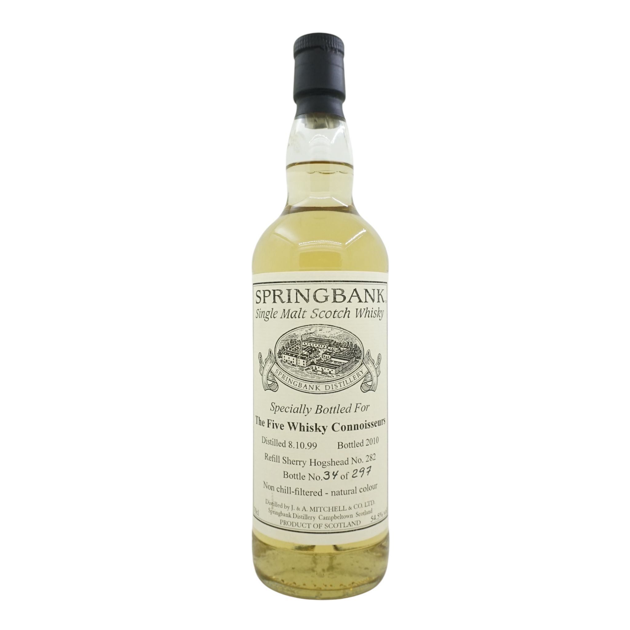 Springbank 1999/2010 Private Bottling Bottled for The Five Whisky Connoisseurs #282