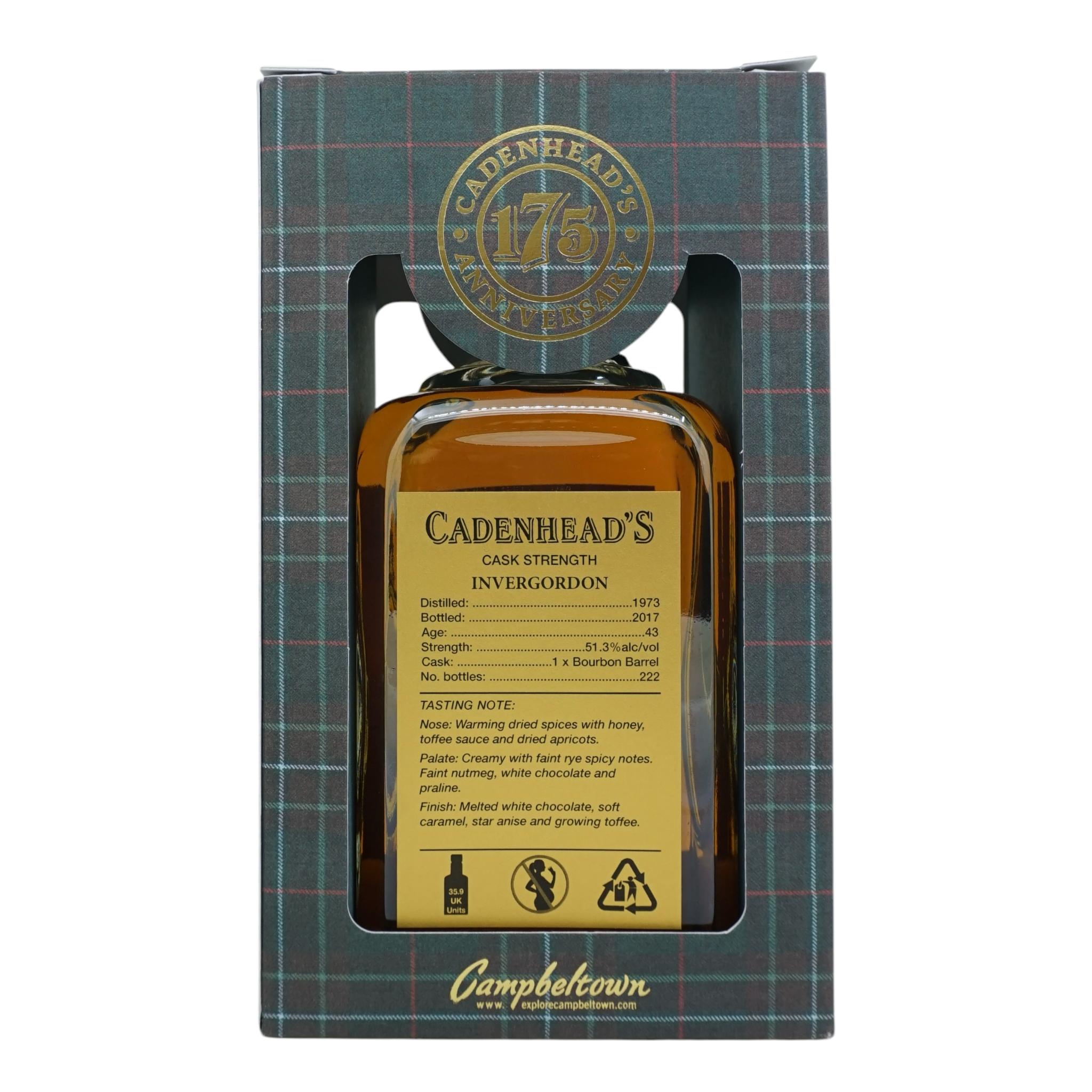 Invergordon 1973/2017 43 Year Old Single Cask Cadenhead's 51.3%