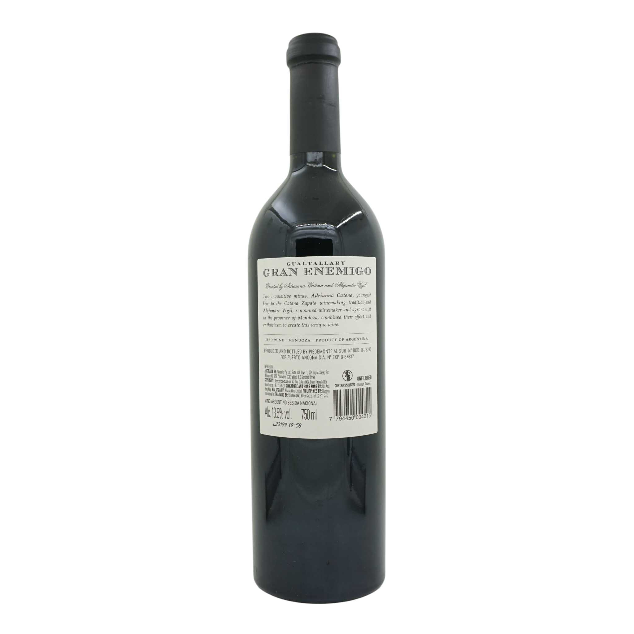 Bodega Aleanna 'Gran Enemigo' Gualtallary Single Vineyard Cabernet Franc 2019 (RP:100/JS:100)