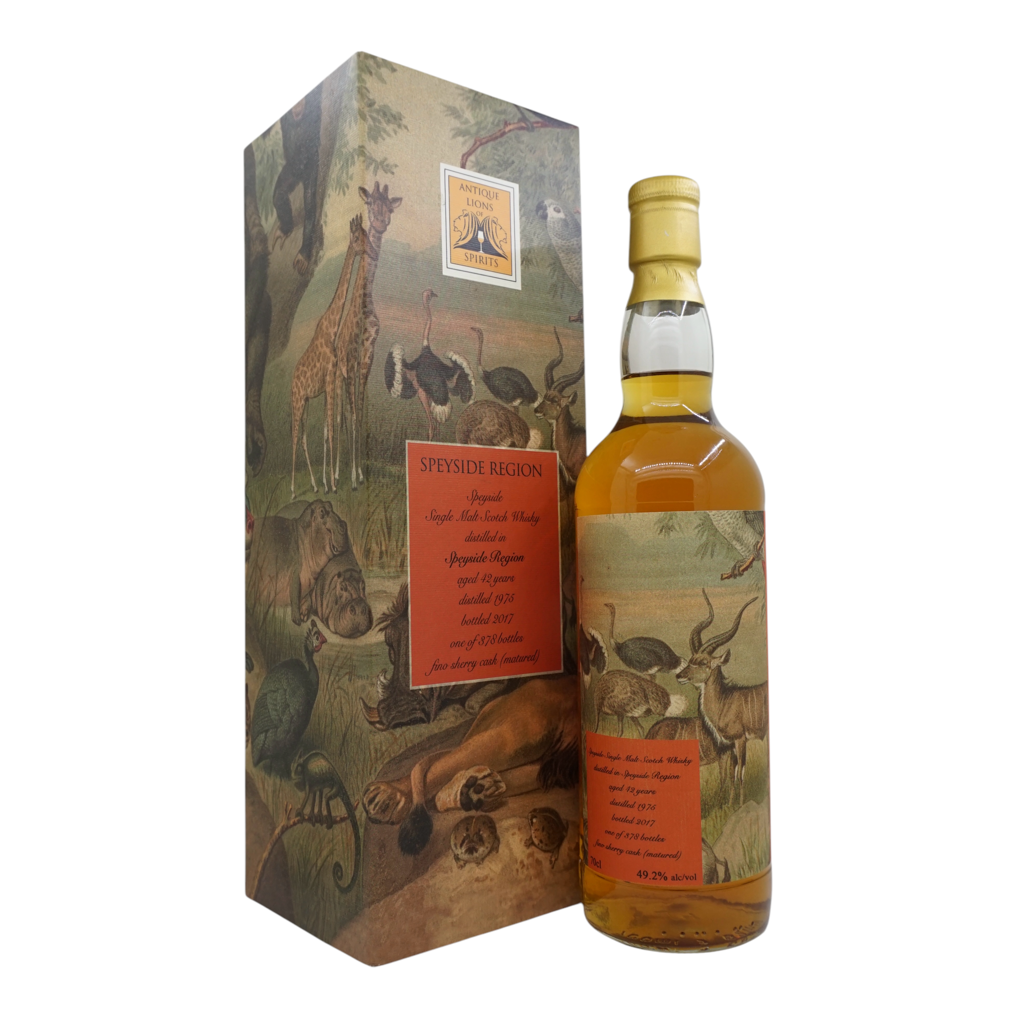 Speyside Region 1975/2017 42 Year Old Savannah Series Antique Lions of Spirits 49.2%