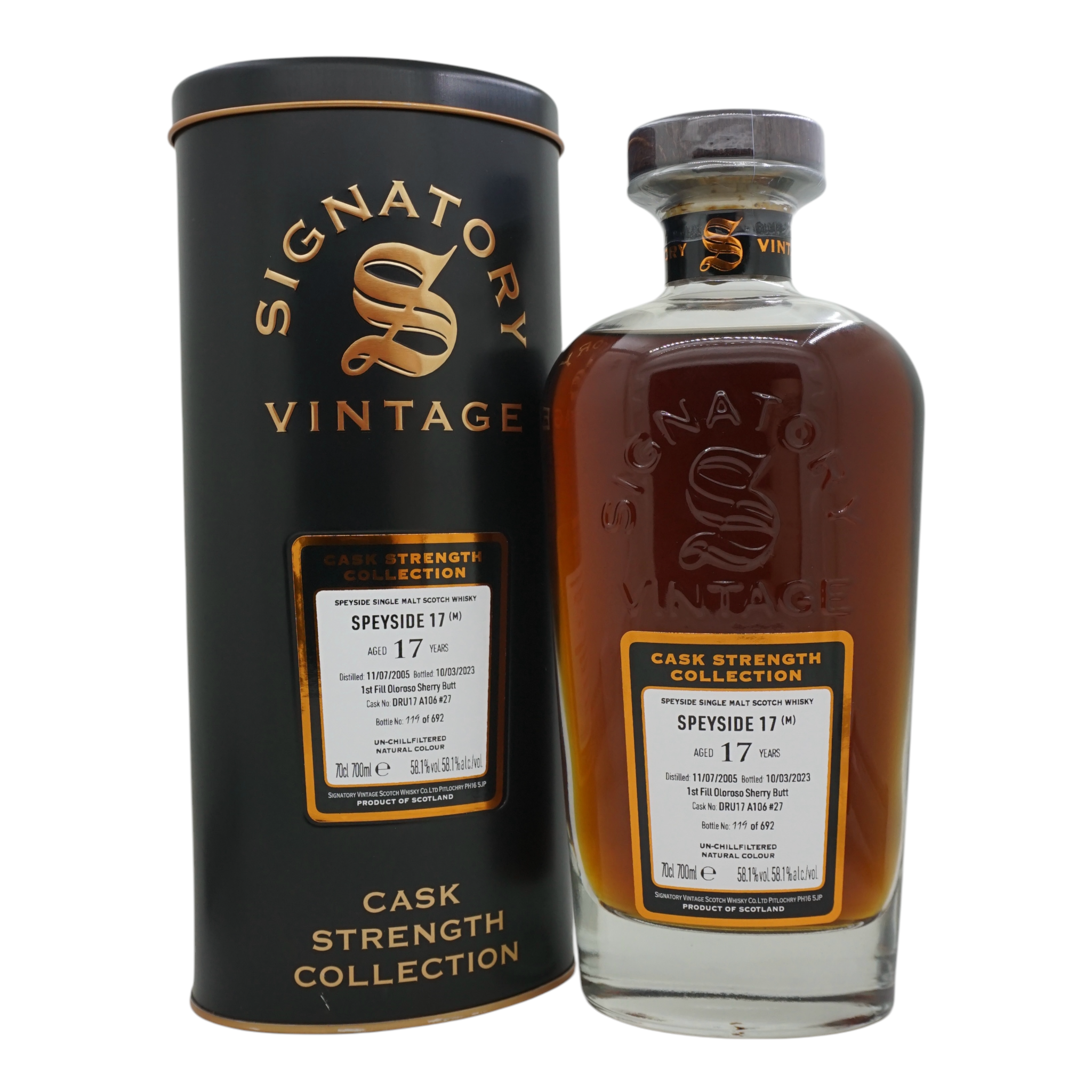 Speyside (M) 2005/2023 17 Year Old Cask Strength Collection Signatory Vintage DRU17 A106 #27