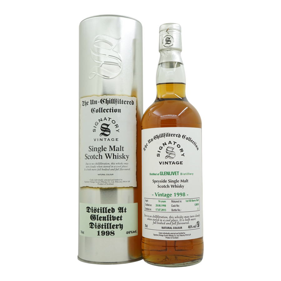 Glenlivet 1998/2015 16 Year Old Un-Chillfiltered Collection Signatory Vintage #128818