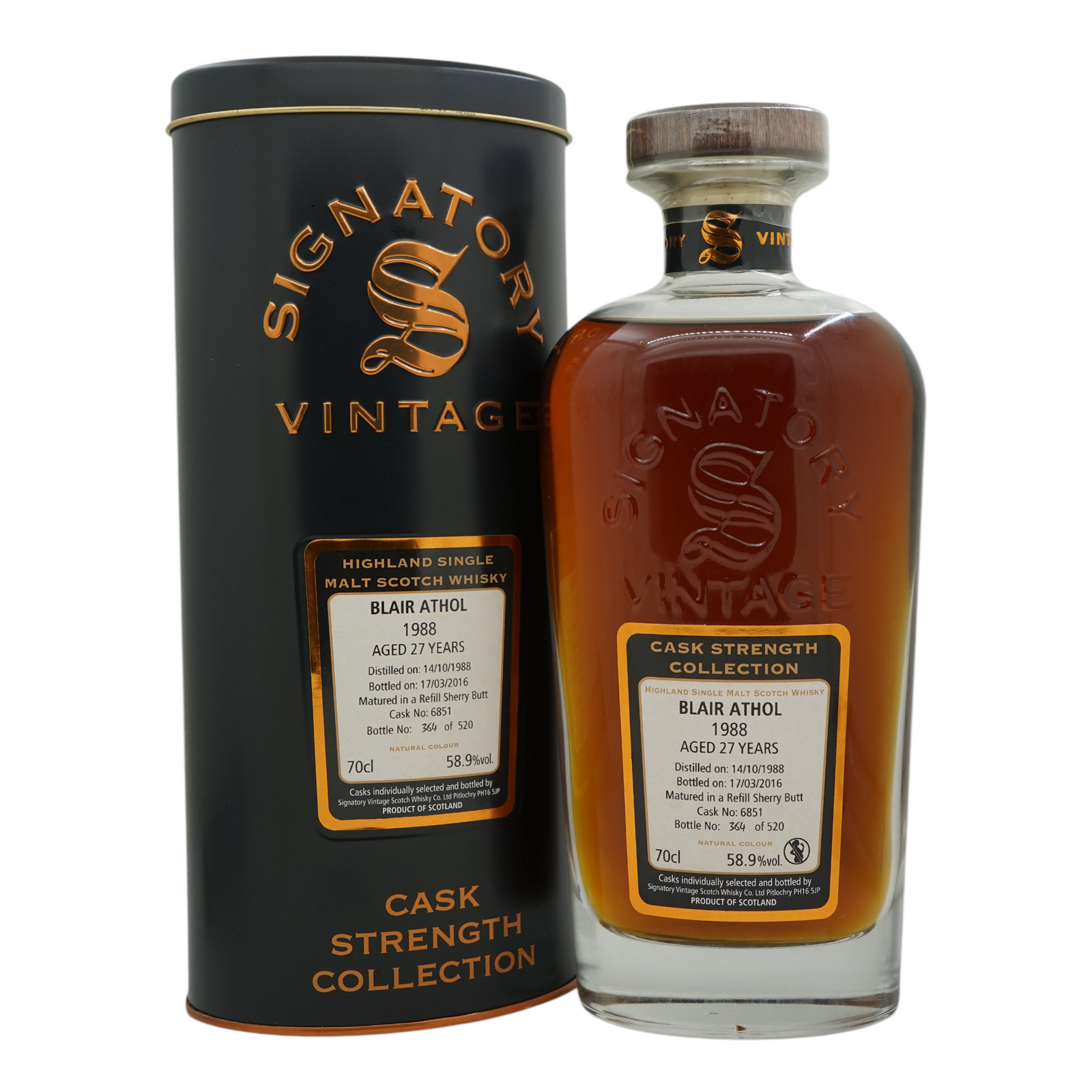 Blair Athol 1988/2016 27 Year Old Cask Strength Collection Signatory Vintage #6851