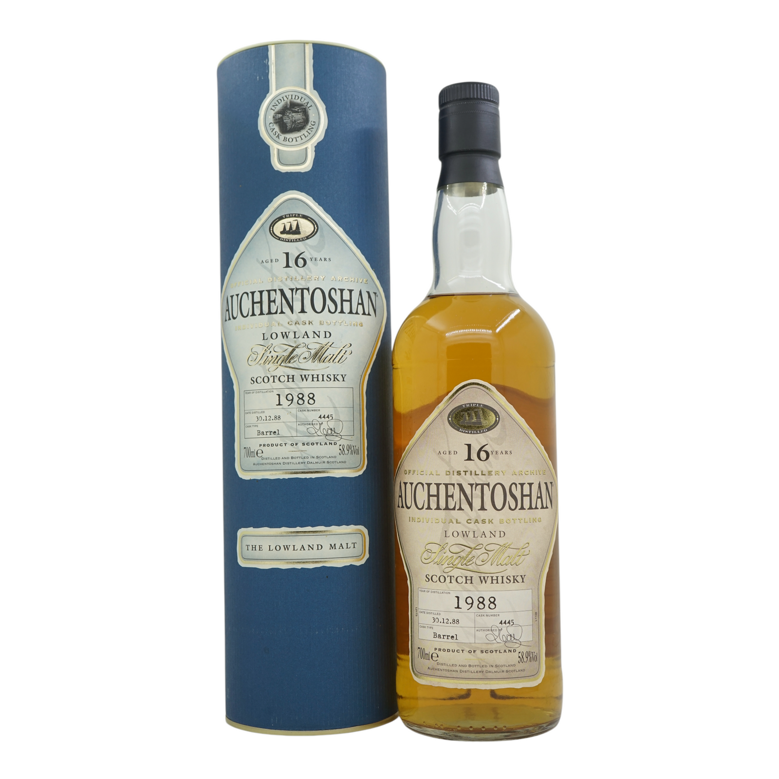 Auchentoshan 1988 16 Year Old Individual Cask Bottling #4445