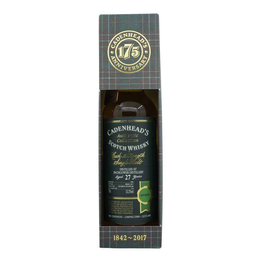 Inchgower 1989/2017 27 Year Old Authentic Collection Cadenhead's 53.2%