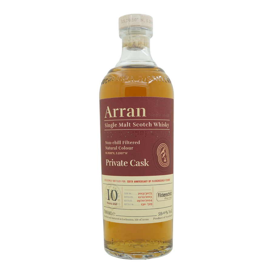 Arran 2013/2024 10 Year Old Private Cask 120th Anniversary of Flickenschild Itzehoe #2013/3075