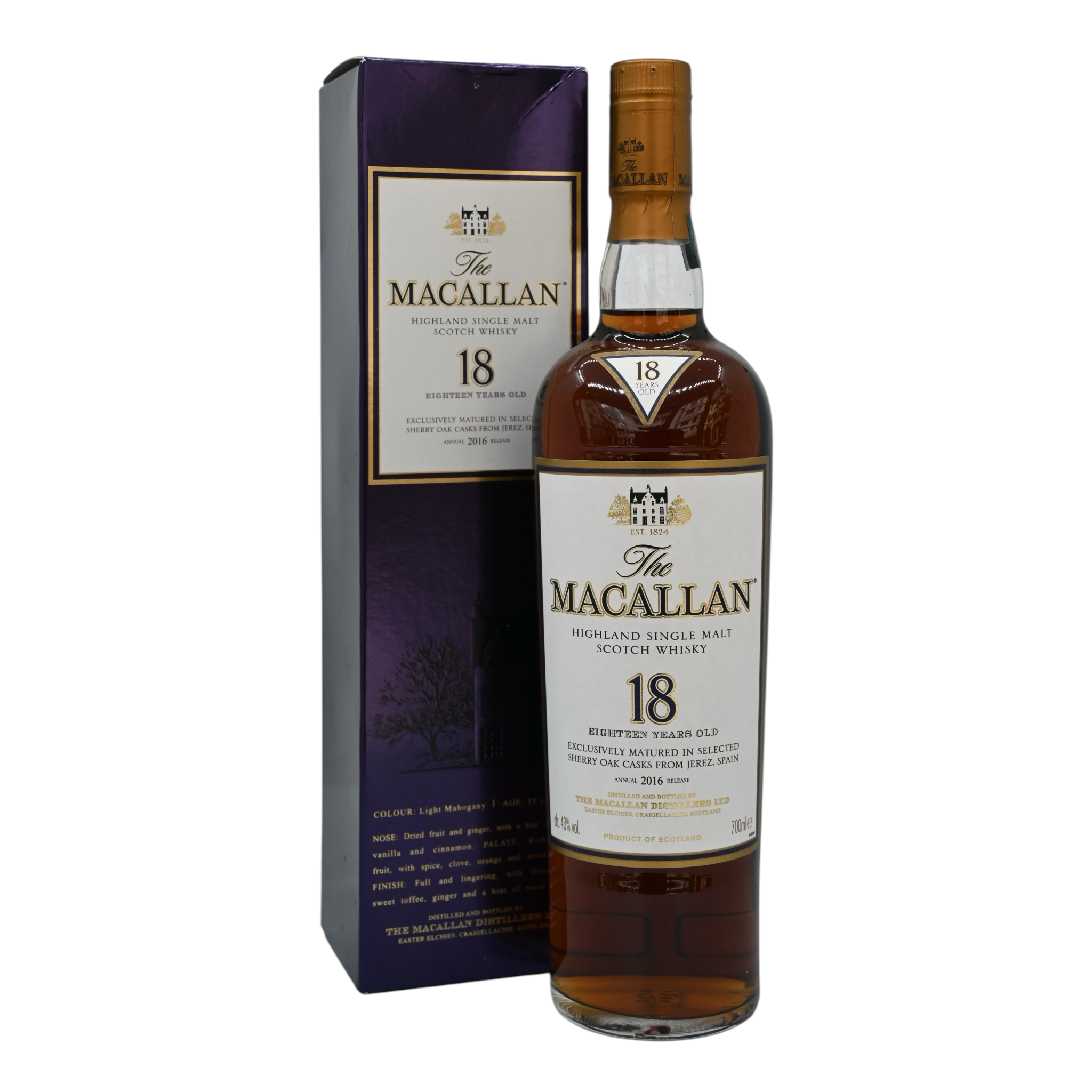 Macallan 18 Year Old Sherry Cask Annual 2016 Release