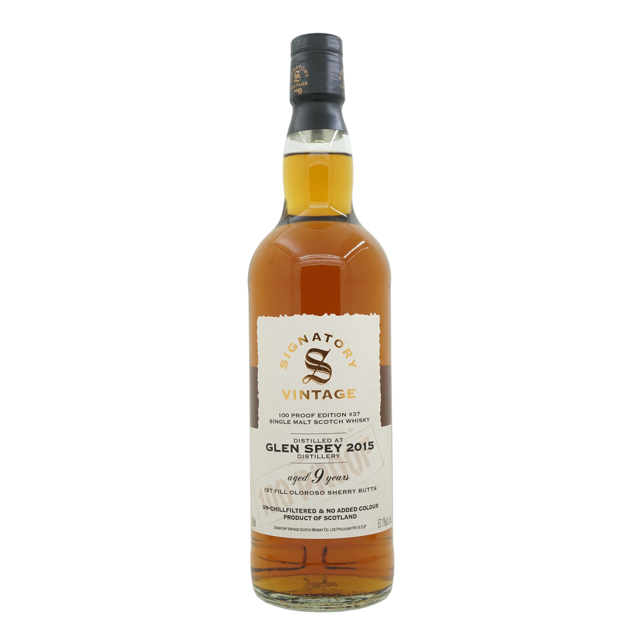 Glen Spey 2015/2025 9 Year Old 100 Proof Edition #37 Signatory Vintage