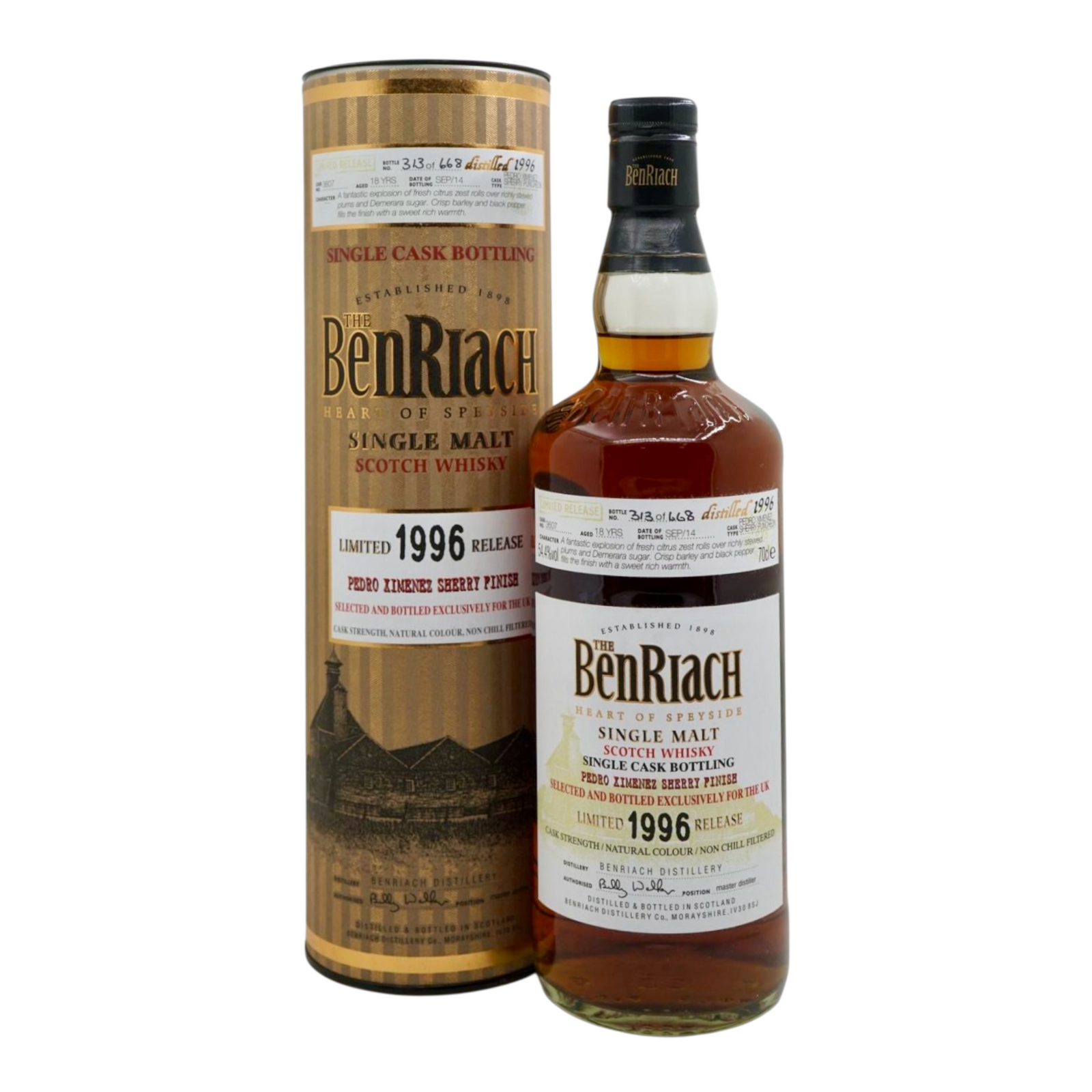 BenRiach 1996/2014 18 Year Old Single Cask Bottling #3607
