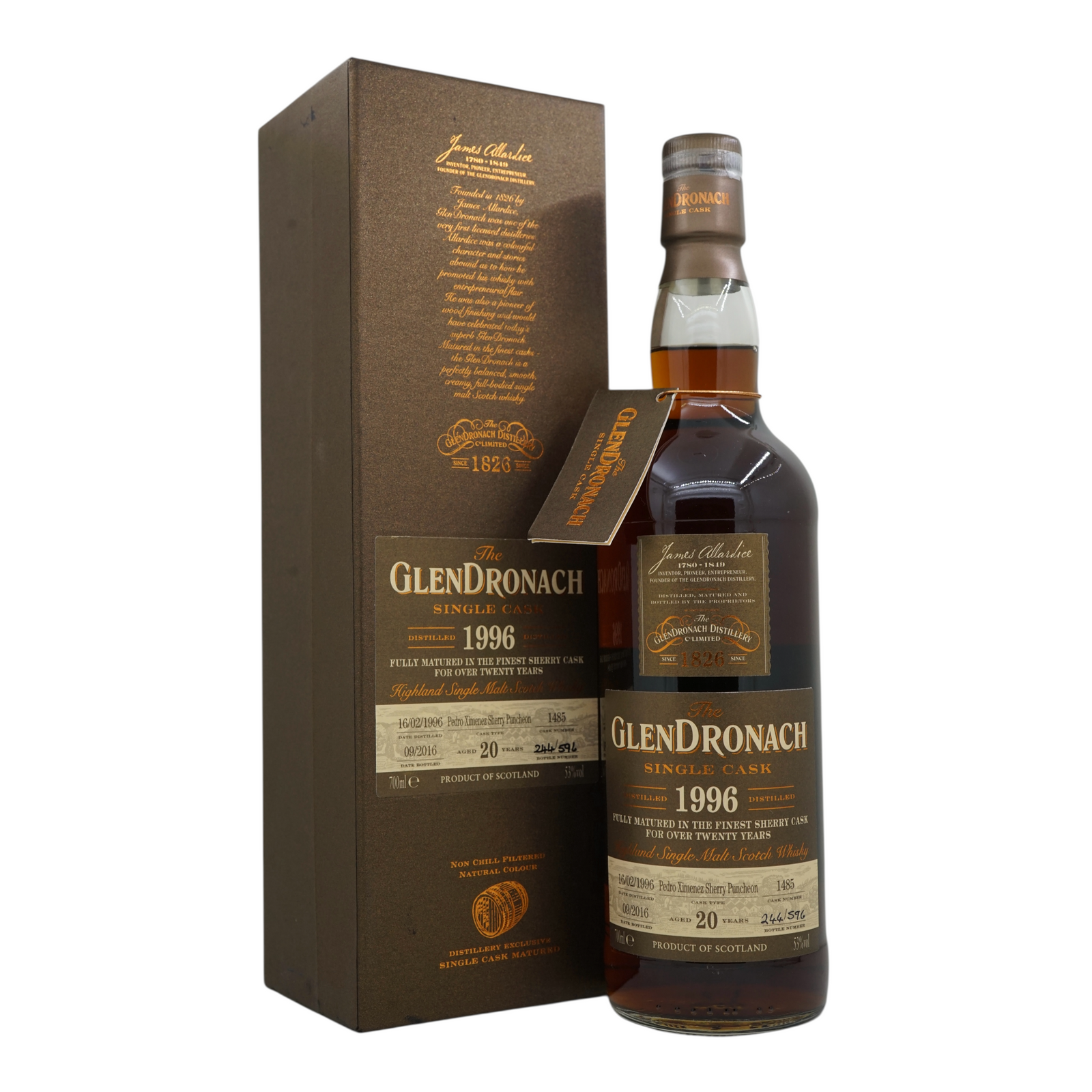Glendronach 1996/2016 20 Year Old Pedro Ximenez Sherry Puncheon #1485