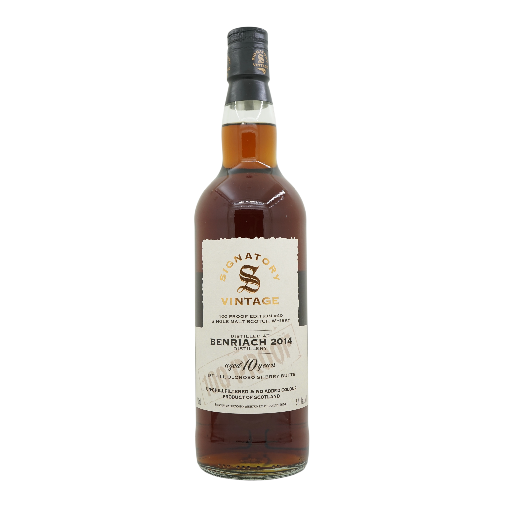 BenRiach 2014/2025 10 Year Old 100 Proof Edition #40 Signatory Vintage