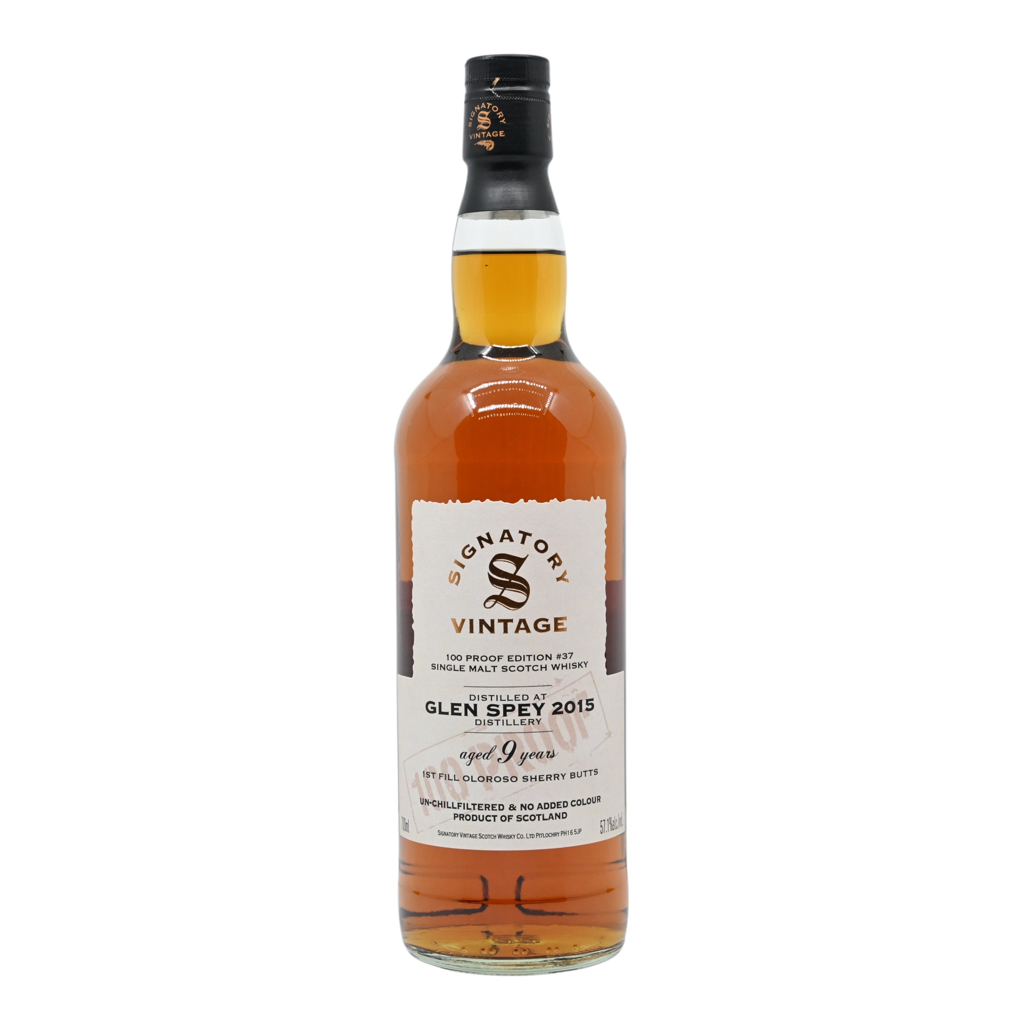 Glen Spey 2015/2025 9 Year Old 100 Proof Edition #37 Signatory Vintage