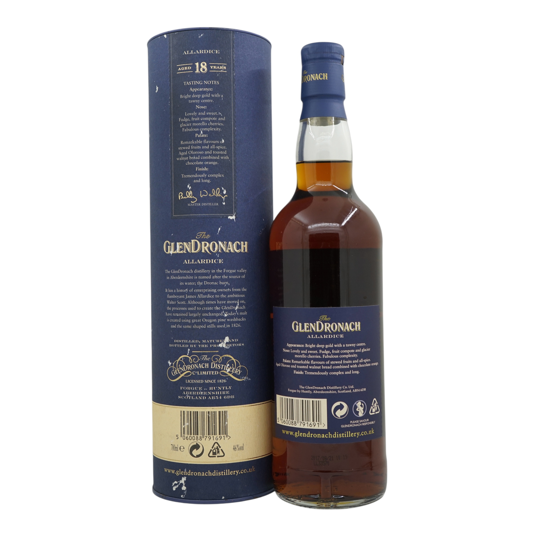 Glendronach 18 Year Old Billy Walker 2017 (Scratched Tube)